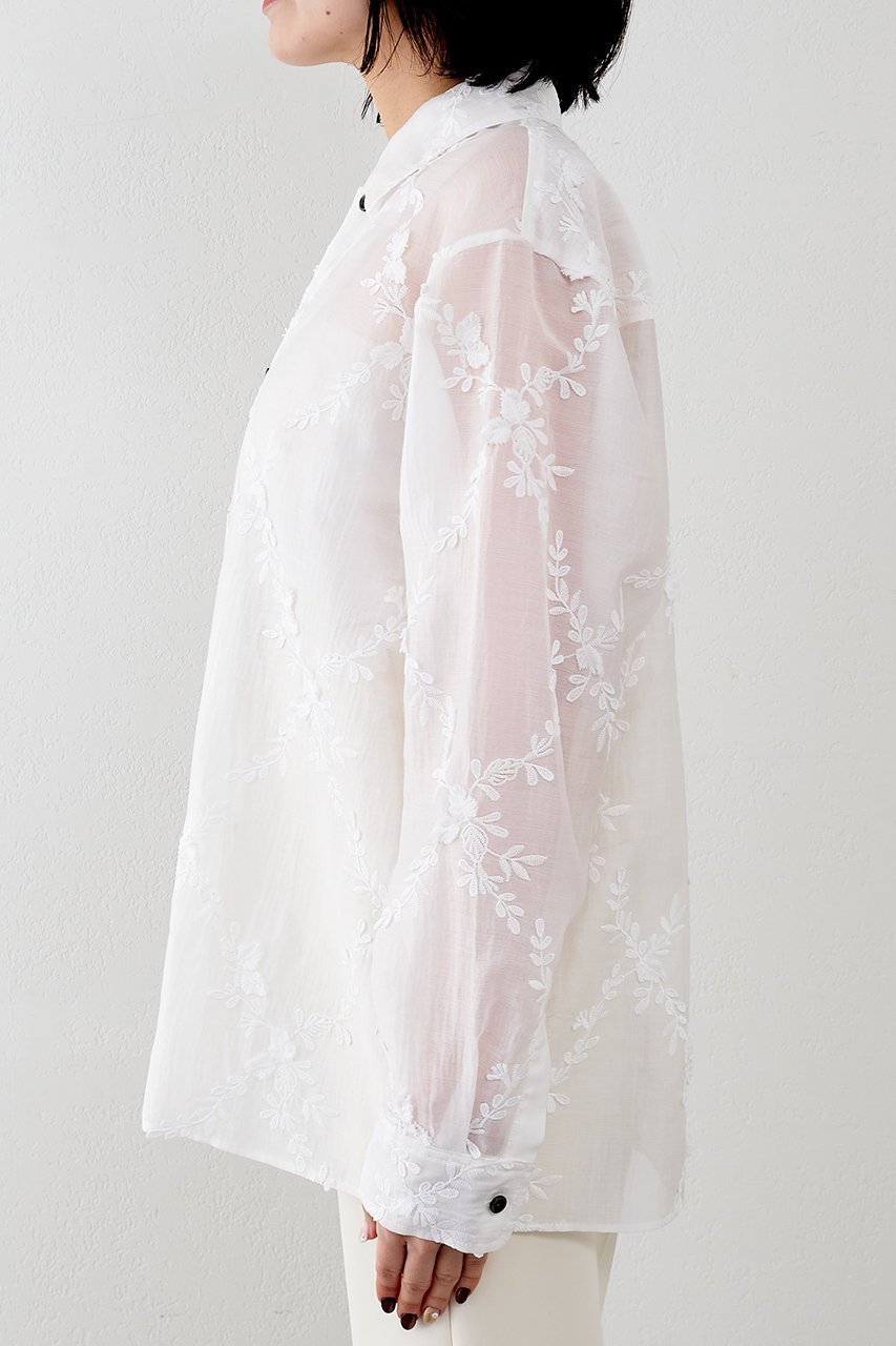 【ウィムガゼット/Whim Gazette】の3D刺繍シャツ 人気、トレンドファッション・服の通販 founy(ファニー) 　ファッション　Fashion　レディースファッション　Fashion for Women　トップス・カットソー　Cut & Sew Tops　シャツ・ブラウス・オフィスカジュアル　Elegant Blouses & Button-Ups　2026年　2026　おすすめ　Recommended / Our Picks　オーガンジー　Organza Fabric　スリーブ　Sleeve, Long Sleeve / Short Sleeve　ロング　Long, Long-Length　ヴィンテージ　Vintage Style　別注　Limited Edition, Custom Order　夏　Summer　春　Spring　S/S・春夏　SS, Spring/Summer, Warm Season　other-7|ID: prp329100004843224 ipo3291000000035294084