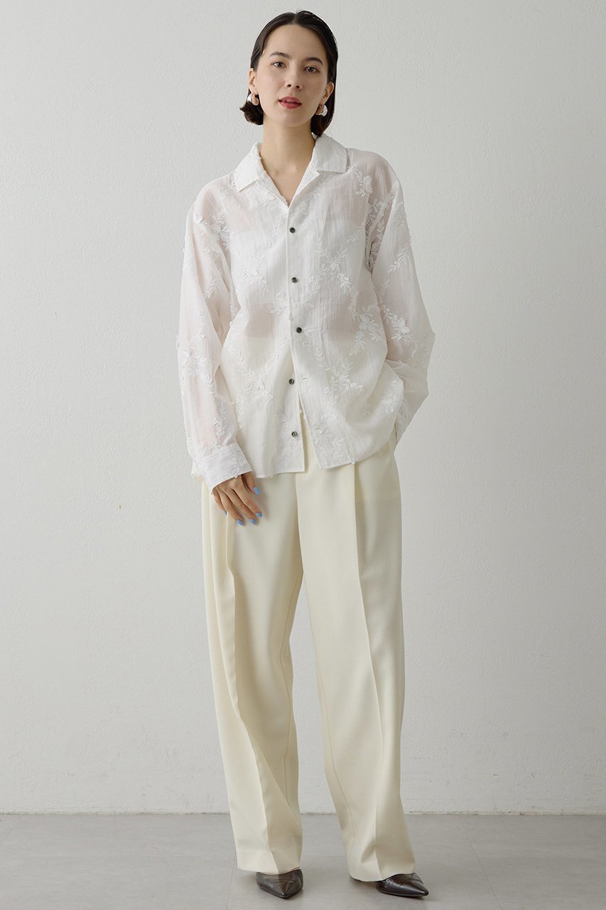 【ウィムガゼット/Whim Gazette】の3D刺繍シャツ 人気、トレンドファッション・服の通販 founy(ファニー) 　ファッション　Fashion　レディースファッション　Fashion for Women　トップス・カットソー　Cut & Sew Tops　シャツ・ブラウス・オフィスカジュアル　Elegant Blouses & Button-Ups　2026年　2026　おすすめ　Recommended / Our Picks　オーガンジー　Organza Fabric　スリーブ　Sleeve, Long Sleeve / Short Sleeve　ロング　Long, Long-Length　ヴィンテージ　Vintage Style　別注　Limited Edition, Custom Order　夏　Summer　春　Spring　S/S・春夏　SS, Spring/Summer, Warm Season　other-2|ID: prp329100004843224 ipo3291000000036079947