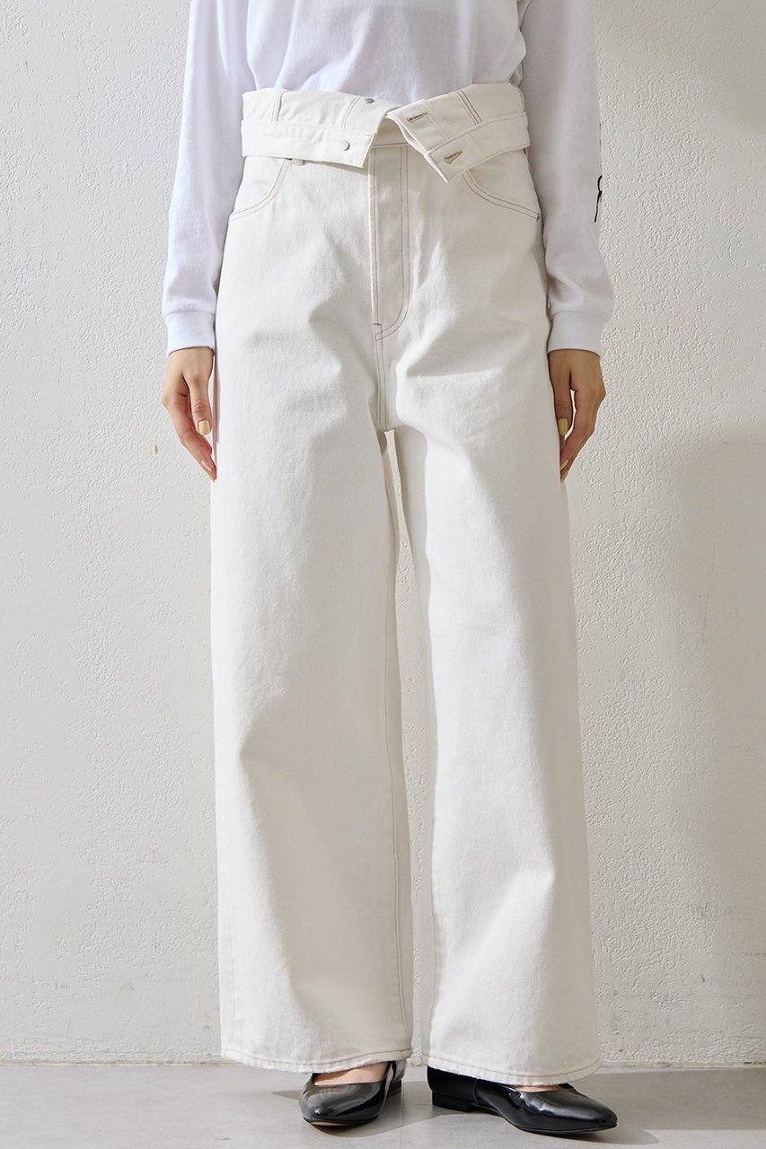 【ウィムガゼット/Whim Gazette】のハイウエストデニムパンツ インテリア・キッズ・メンズ・レディースファッション・服の通販 founy(ファニー) 　ファッション　Fashion　レディースファッション　Fashion for Women　パンツ　Pants & Trousers　デニムパンツ・ジーンズ・美脚デニム　Denim Jeans & Pants　2026年　2026　ダメージ　Distressed, Destroyed　デニム　Denim, Jeans Material　ポケット　Pocket, Pocket Detail　ワイド　Wide, Wide Fit　ヴィンテージ　Vintage Style　夏　Summer　春　Spring　S/S・春夏　SS, Spring/Summer, Warm Season　オフホワイト|ID: prp329100004843225 ipo3291000000036079955