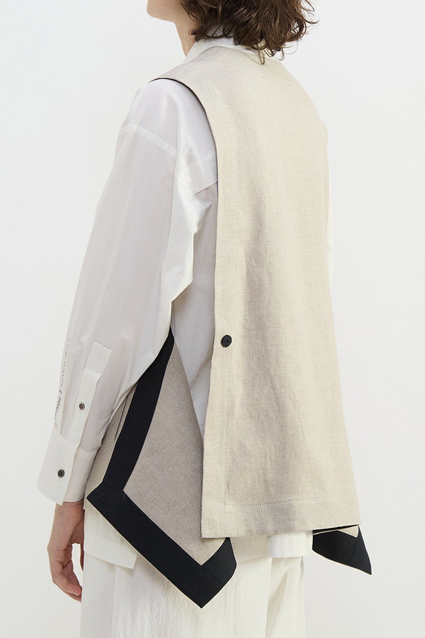 【プレインピープル/PLAIN PEOPLE】のリネンオックスデザインベスト 人気、トレンドファッション・服の通販 founy(ファニー) 　ファッション　Fashion　レディースファッション　Fashion for Women　アウター　Coat / Outerwear Collection　レディースジャケット・軽アウター　Jackets　2026年　2026　ジャケット　Jacket, Outerwear　トリミング　Trimming, Decorative Edge　ベスト　Vest, Waistcoat　リネン　Linen, Linen Fabric　夏　Summer　春　Spring　S/S・春夏　SS, Spring/Summer, Warm Season　other-6|ID: prp329100004843230 ipo3291000000036230839