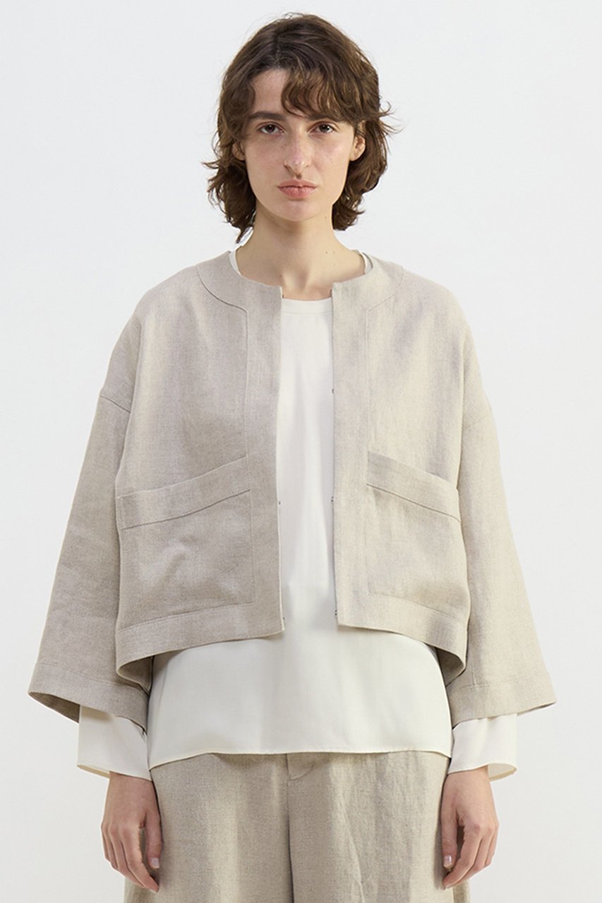 【プレインピープル/PLAIN PEOPLE】のリネンオックスショートジャケット 人気、トレンドファッション・服の通販 founy(ファニー) 　ファッション　Fashion　レディースファッション　Fashion for Women　アウター　Coat / Outerwear Collection　レディースジャケット・軽アウター　Jackets　2026年　2026　おすすめ　Recommended / Our Picks　ショート　Short, Short Length　シンプル　Simple, Minimal　ジャケット　Jacket, Outerwear　セットアップ　Set-Up, Coordinated Outfit　リネン　Linen, Linen Fabric　夏　Summer　春　Spring　S/S・春夏　SS, Spring/Summer, Warm Season　 other-1|ID: prp329100004843231 ipo3291000000036230841