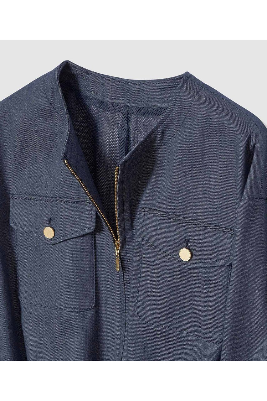 【アナイ/ANAYI】のデニムライクバルーンブルゾン 人気、トレンドファッション・服の通販 founy(ファニー) 　ファッション　Fashion　レディースファッション　Fashion for Women　アウター　Coat / Outerwear Collection　レディースジャケット・軽アウター　Jackets　ブルゾンジャケット・スポーティアウター　Blouson Jackets　ジャケット　Jacket, Outerwear　ストレッチ　Stretch, Stretchy Fabric　デニム　Denim, Jeans Material　トレンド　Trend, Trending Now　バルーン　Balloon, Balloon Silhouette　ブルゾン　Blouson, Bomber Jacket　メッシュ　Mesh, Net Fabric　ロング　Long, Long-Length　other-3|ID: prp329100004843237 ipo3291000000035776136