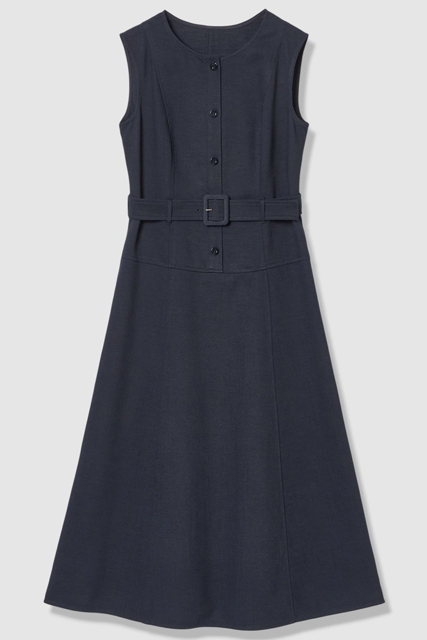 【アナイ/ANAYI】の【セットアップ対象商品】オックスストレッチベルテッドワンピース インテリア・キッズ・メンズ・レディースファッション・服の通販 founy(ファニー) 　ファッション　Fashion　レディースファッション　Fashion for Women　ワンピース　Dresses　チュニック　Tunic Tops & Dresses　2026年　2026　オックス　Oxford Fabric　ジャケット　Jacket, Outerwear　ストレッチ　Stretch, Stretchy Fabric　セットアップ　Set-Up, Coordinated Outfit　チュニック　Tunic, Long Top　ノースリーブ　Sleeveless, No-Sleeve　フレア　Flare, Flared　フロント　Front, Front Design　ロング　Long, Long-Length　エレガント 上品　Elegant　夏　Summer　春　Spring　S/S・春夏　SS, Spring/Summer, Warm Season　ビジネス 仕事 通勤　Business / Work / Commuting　ネイビー|ID: prp329100004843238 ipo3291000000036102212
