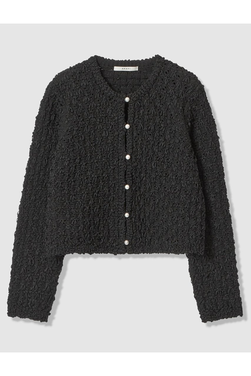 【アナイ/ANAYI】のビックスラブスレットカーディガン インテリア・キッズ・メンズ・レディースファッション・服の通販 founy(ファニー) ファッション Fashion レディースファッション Fashion for Women トップス・カットソー Cut & Sew Tops ニット Knit Tops & Sweaters カーディガン・羽織り Layered Style Cardigans 2026年 2026 カーディガン Cardigan, Knitwear ジャケット Jacket, Outerwear パール Pearl, Pearl Accent エレガント 上品 Elegant 夏 Summer 春 Spring S/S・春夏 SS, Spring/Summer, Warm Season ブラック|ID: prp329100004843241 ipo3291000000035294232