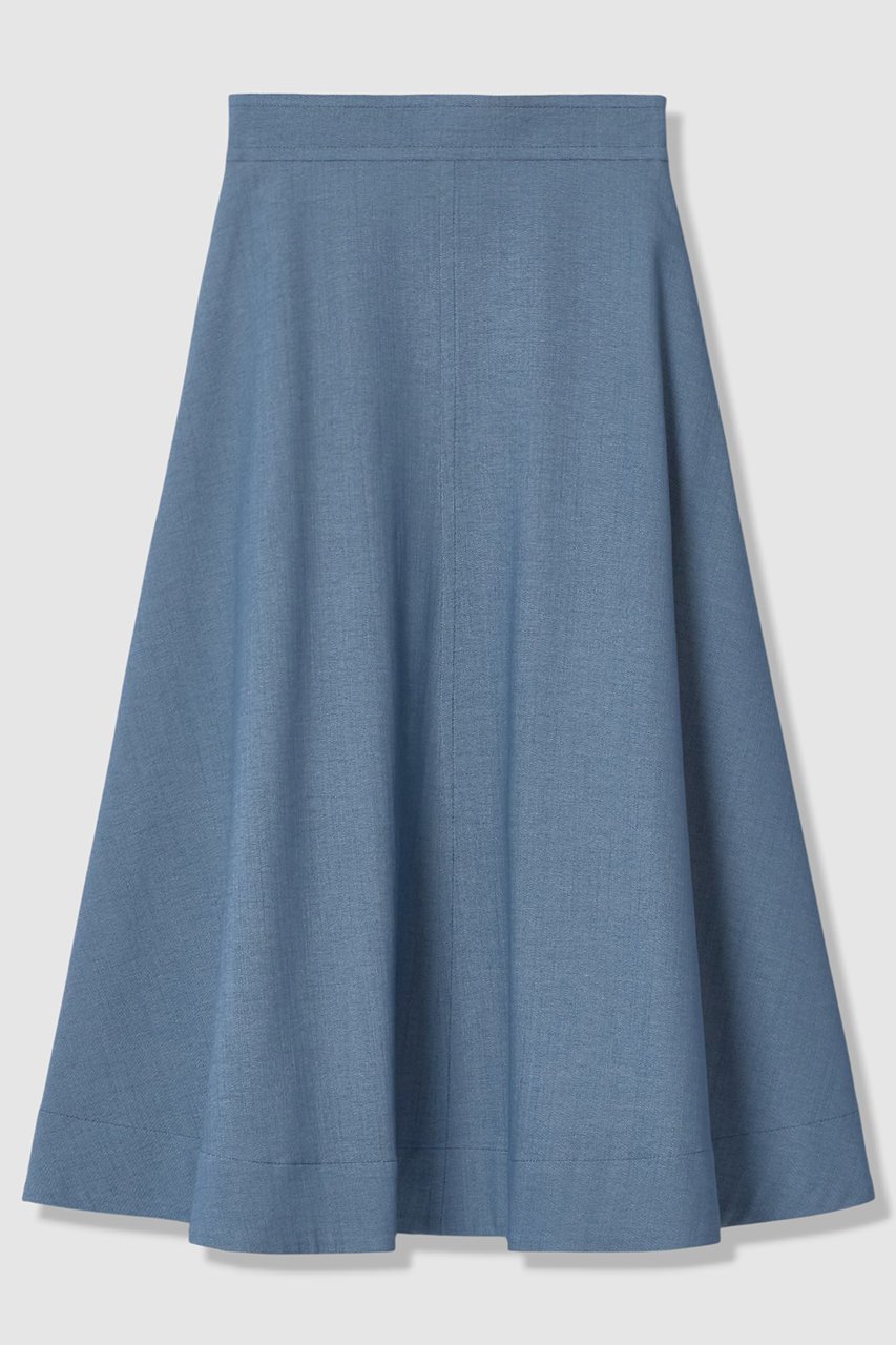 【アナイ/ANAYI】のオックスストレッチフレアスカート インテリア・キッズ・メンズ・レディースファッション・服の通販 founy(ファニー) 　ファッション　Fashion　レディースファッション　Fashion for Women　スカート　Skirts　Aライン・フレアスカート　A-Line & Flared Skirts　ロングスカート　Long Skirts / Maxi & Midi Skirts　オックス　Oxford Fabric　シンプル　Simple, Minimal　ストレッチ　Stretch, Stretchy Fabric　フレア　Flare, Flared　ロング　Long, Long-Length　ビジネス 仕事 通勤　Business / Work / Commuting　インディゴ|ID: prp329100004843245 ipo3291000000036909435