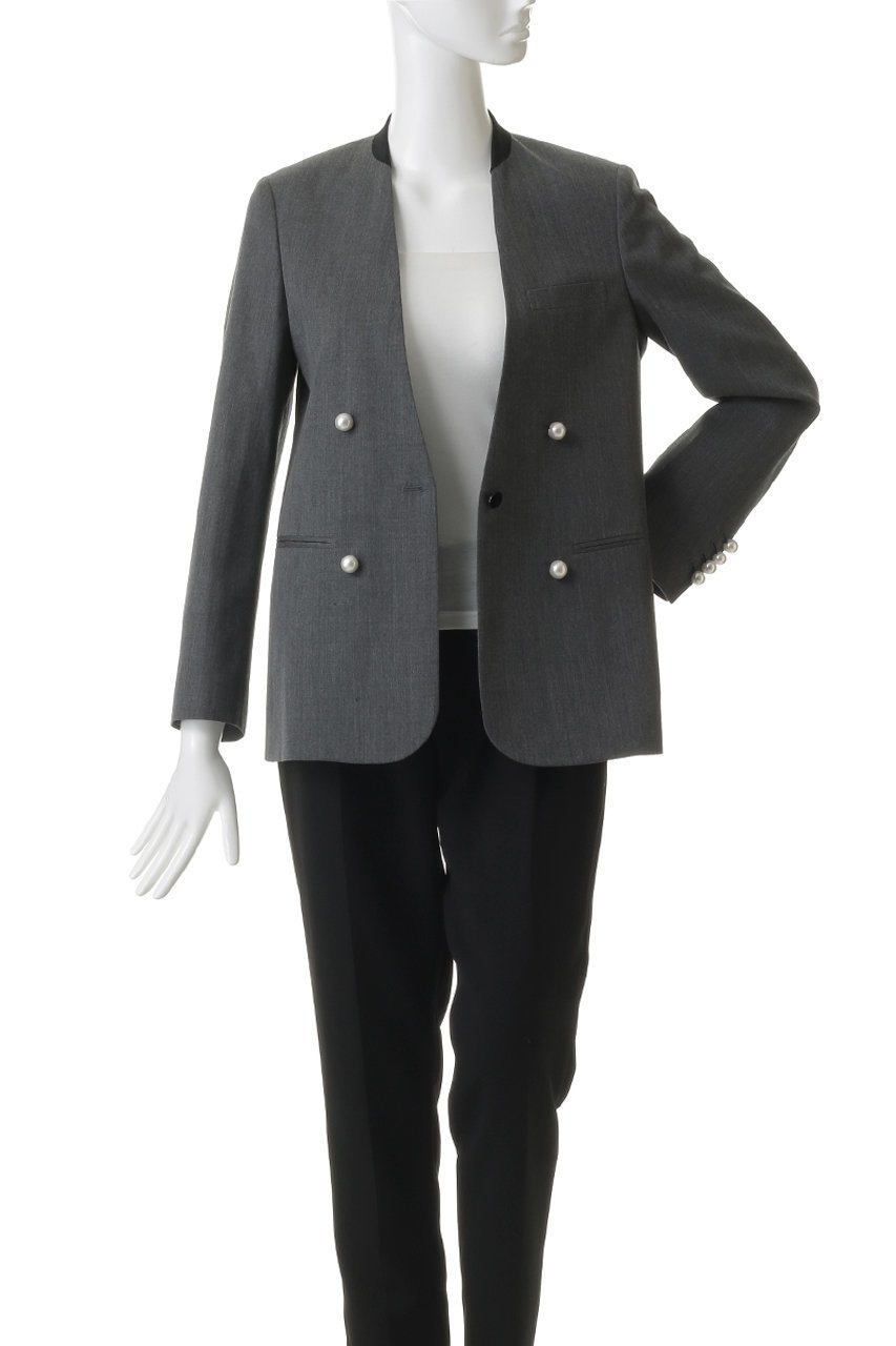 【チノ/CINOH】の【BLACK FORMAL】GRAY ノーカラー ジャケット 人気、トレンドファッション・服の通販 founy(ファニー) 　ファッション　Fashion　レディースファッション　Fashion for Women　アウター　Coat / Outerwear Collection　レディースジャケット・軽アウター　Jackets　ノーカラージャケット / シンプル上品コーデ　Collarless Jackets　2026年　2026　ジャケット　Jacket, Outerwear　パール　Pearl, Pearl Accent　フォーマル　Formal, Dressy　マニッシュ　Mannish, Boyish　エレガント 上品　Elegant　夏　Summer　春　Spring　S/S・春夏　SS, Spring/Summer, Warm Season　other-7|ID: prp329100004844602 ipo3291000000036142755