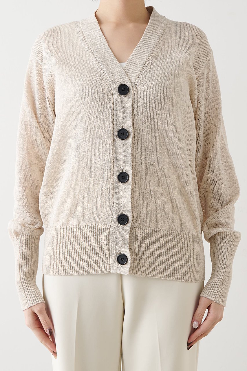 【ウィムガゼット/Whim Gazette】のVネックペーパーヤーンカーディガン 人気、トレンドファッション・服の通販 founy(ファニー) 　ファッション　Fashion　レディースファッション　Fashion for Women　トップス・カットソー　Cut & Sew Tops　ニット　Knit Tops & Sweaters　カーディガン・羽織り　Layered Style Cardigans　Vネックトップス　V-Neck Tops / V-Cut Neckline Shirts　2026年　2026　カーディガン　Cardigan, Knitwear　シアー　Sheer, See-Through　ショルダー　Shoulder, Shoulder Strap　スリット　Slit, Slit Detail　デコルテ　Décolleté, Neckline　ドロップ　Drop Shoulder, Dropped Style　吸水　Absorbent, Quick-Dry　夏　Summer　春　Spring　S/S・春夏　SS, Spring/Summer, Warm Season　長袖　Long Sleeve, Full Sleeve　other-7|ID: prp329100004844610 ipo3291000000035320626