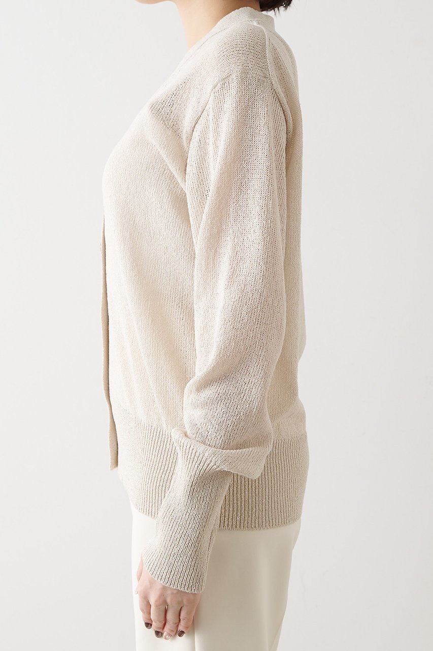 【ウィムガゼット/Whim Gazette】のVネックペーパーヤーンカーディガン 人気、トレンドファッション・服の通販 founy(ファニー) 　ファッション　Fashion　レディースファッション　Fashion for Women　トップス・カットソー　Cut & Sew Tops　ニット　Knit Tops & Sweaters　カーディガン・羽織り　Layered Style Cardigans　Vネックトップス　V-Neck Tops / V-Cut Neckline Shirts　2026年　2026　カーディガン　Cardigan, Knitwear　シアー　Sheer, See-Through　ショルダー　Shoulder, Shoulder Strap　スリット　Slit, Slit Detail　デコルテ　Décolleté, Neckline　ドロップ　Drop Shoulder, Dropped Style　吸水　Absorbent, Quick-Dry　夏　Summer　春　Spring　S/S・春夏　SS, Spring/Summer, Warm Season　長袖　Long Sleeve, Full Sleeve　other-8|ID: prp329100004844610 ipo3291000000035320627