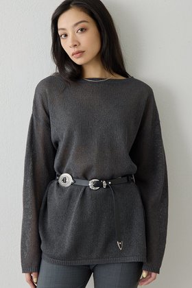 【ウィムガゼット/Whim Gazette】 ボートネックペーパーヤーンプルオーバー人気、トレンドファッション・服の通販 founy(ファニー) ファッション Fashion レディースファッション Fashion for Women トップス・カットソー Cut & Sew Tops ニット Knit Tops & Sweaters カジュアルプルオーバー・ニットトップス Pullovers & Knit Tops / Casual Pullovers 2026年 2026 シアー Sheer, See-Through ショルダー Shoulder, Shoulder Strap スリット Slit, Slit Detail デコルテ Décolleté, Neckline ドロップ Drop Shoulder, Dropped Style ブラウジング Blouson Silhouette, Cinched Waist ボトム Bottoms, Lower Wear 吸水 Absorbent, Quick-Dry 夏 Summer 春 Spring S/S・春夏 SS, Spring/Summer, Warm Season 長袖 Long Sleeve, Full Sleeve |ID:prp329100004844612