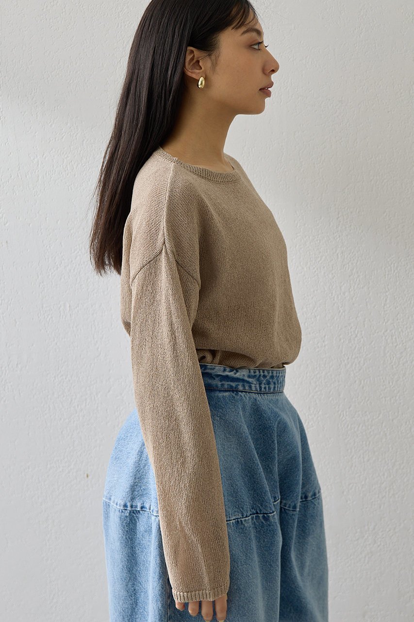 【ウィムガゼット/Whim Gazette】のボートネックペーパーヤーンプルオーバー 人気、トレンドファッション・服の通販 founy(ファニー) 　ファッション　Fashion　レディースファッション　Fashion for Women　トップス・カットソー　Cut & Sew Tops　ニット　Knit Tops & Sweaters　カジュアルプルオーバー・ニットトップス　Pullovers & Knit Tops / Casual Pullovers　2026年　2026　シアー　Sheer, See-Through　ショルダー　Shoulder, Shoulder Strap　スリット　Slit, Slit Detail　デコルテ　Décolleté, Neckline　ドロップ　Drop Shoulder, Dropped Style　ブラウジング　Blouson Silhouette, Cinched Waist　ボトム　Bottoms, Lower Wear　吸水　Absorbent, Quick-Dry　夏　Summer　春　Spring　S/S・春夏　SS, Spring/Summer, Warm Season　長袖　Long Sleeve, Full Sleeve　other-4|ID: prp329100004844612 ipo3291000000035320645