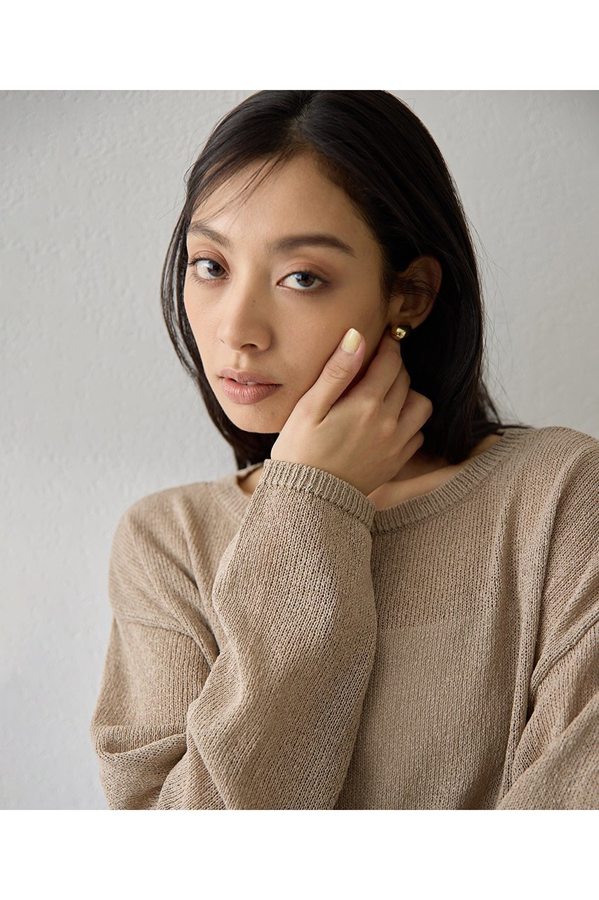 【ウィムガゼット/Whim Gazette】のボートネックペーパーヤーンプルオーバー 人気、トレンドファッション・服の通販 founy(ファニー) 　ファッション　Fashion　レディースファッション　Fashion for Women　トップス・カットソー　Cut & Sew Tops　ニット　Knit Tops & Sweaters　カジュアルプルオーバー・ニットトップス　Pullovers & Knit Tops / Casual Pullovers　2026年　2026　シアー　Sheer, See-Through　ショルダー　Shoulder, Shoulder Strap　スリット　Slit, Slit Detail　デコルテ　Décolleté, Neckline　ドロップ　Drop Shoulder, Dropped Style　ブラウジング　Blouson Silhouette, Cinched Waist　ボトム　Bottoms, Lower Wear　吸水　Absorbent, Quick-Dry　夏　Summer　春　Spring　S/S・春夏　SS, Spring/Summer, Warm Season　長袖　Long Sleeve, Full Sleeve　other-6|ID: prp329100004844612 ipo3291000000035320647