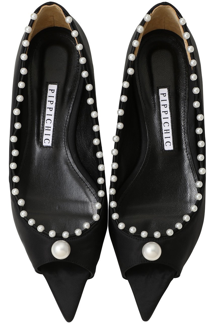 【ピッピシック/Pippichic】のANNA ANKLET オープントゥフラットシューズ インテリア・キッズ・メンズ・レディースファッション・服の通販 founy(ファニー) 　ファッション　Fashion　レディースファッション　Fashion for Women　2026年　2026　シューズ　Shoes, Footwear　パール　Pearl, Pearl Accent　フラット　Flat, Flat Shoes　エレガント 上品　Elegant　夏　Summer　春　Spring　S/S・春夏　SS, Spring/Summer, Warm Season　ブラック×パール|ID: prp329100004845426 ipo3291000000035334635