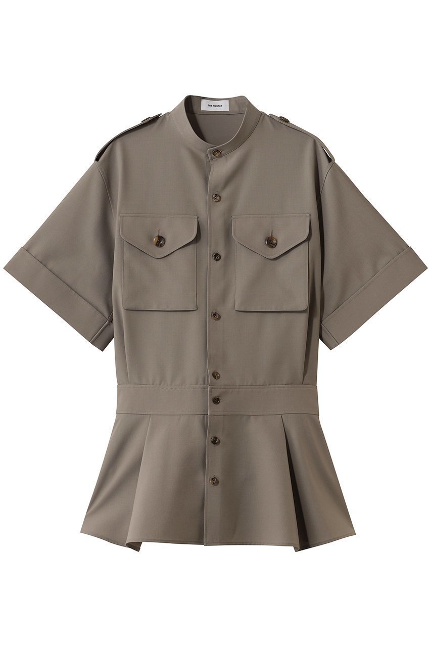 【ザ リラクス/THE RERACS】のロールアップサファリシャツ インテリア・キッズ・メンズ・レディースファッション・服の通販 founy(ファニー) ファッション Fashion レディースファッション Fashion for Women トップス・カットソー Cut & Sew Tops シャツ・ブラウス・オフィスカジュアル Elegant Blouses & Button-Ups 2026年 2026 おすすめ Recommended / Our Picks ショート Short, Short Length スタンド Stand Collar, Upright Stand スリーブ Sleeve, Long Sleeve / Short Sleeve フレア Flare, Flared ボトム Bottoms, Lower Wear ポケット Pocket, Pocket Detail マニッシュ Mannish, Boyish ミリタリー Military, Army Style モダン Modern, Contemporary ロールアップ Roll-Up, Cuffed Hem 夏 Summer 春 Spring S/S・春夏 SS, Spring/Summer, Warm Season グレージュ|ID: prp329100004845428 ipo3291000000035334655