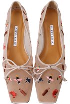 【ピッピシック/Pippichic】のAMBER BALLET チュール刺しゅうフラットシューズ ベビーピンク|ID:prp329100004845434