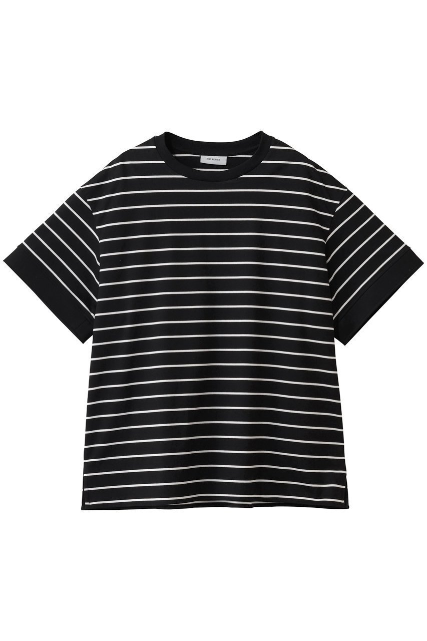 【ザ リラクス/THE RERACS】の【UNISEX】オーバーサイズボーダーTシャツ 人気、トレンドファッション・服の通販 founy(ファニー) 　ファッション　Fashion　レディースファッション　Fashion for Women　トップス・カットソー　Cut & Sew Tops　シャツ・ブラウス・オフィスカジュアル　Elegant Blouses & Button-Ups　ロングTシャツ・Tシャツ　Longline T-Shirts & Tees　カットソー・ベーシックTシャツ　Cut-and-Sewn Tops / Stretch Tees & Basics　2026年　2026　ユニセックス　Unisex, Genderless　ショート　Short, Short Length　スリット　Slit, Slit Detail　スリーブ　Sleeve, Long Sleeve / Short Sleeve　ボーダー　Border, Stripe　モダン　Modern, Contemporary　夏　Summer　定番　Standard, Basic Item　春　Spring　S/S・春夏　SS, Spring/Summer, Warm Season　 other-1|ID: prp329100004845438 ipo3291000000035334726