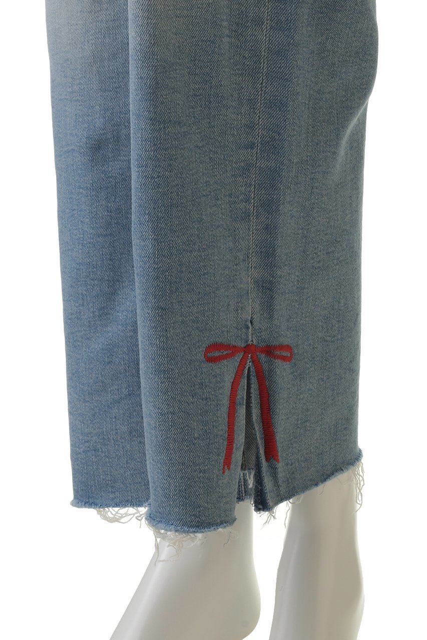 【マザー/MOTHER】のTHE RAMBLR ZIP SLICE HOVR FRAY リボンモチーフデニム (CSX) 人気、トレンドファッション・服の通販 founy(ファニー) 　ファッション　Fashion　レディースファッション　Fashion for Women　パンツ　Pants & Trousers　デニムパンツ・ジーンズ・美脚デニム　Denim Jeans & Pants　2026年　2026　スリット　Slit, Slit Detail　ダメージ　Distressed, Destroyed　デニム　Denim, Jeans Material　リボン　Ribbon, Bow　夏　Summer　春　Spring　S/S・春夏　SS, Spring/Summer, Warm Season　other-6|ID: prp329100004845455 ipo3291000000035334894