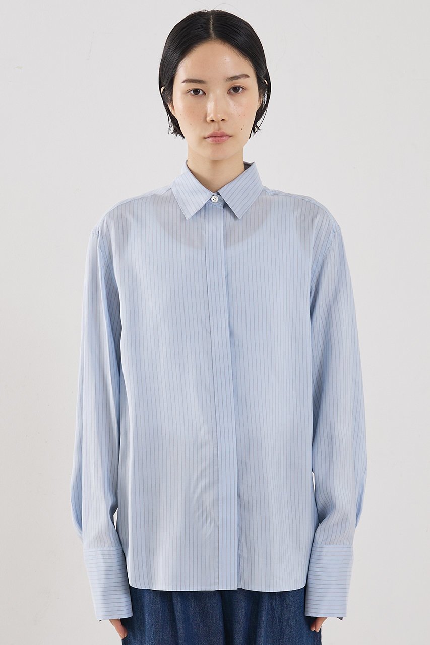 【ザ ストア バイ シー/THE STORE by C】の【COCUCA】プレミアムシャツ 人気、トレンドファッション・服の通販 founy(ファニー) ファッション Fashion レディースファッション Fashion for Women トップス・カットソー Cut & Sew Tops シャツ・ブラウス・オフィスカジュアル Elegant Blouses & Button-Ups 2026年 2026 おすすめ Recommended / Our Picks なめらか Smooth, Silky Texture イタリア Italy インナー Innerwear エレガント 上品 Elegant カフス Cuff Design シルク Silk, 100% Silk ジャケット Jacket, Outerwear ストライプ Stripe, Striped Pattern スリーブ Sleeve, Long Sleeve / Short Sleeve プレミアム Premium, High-End ロング Long, Long-Length 夏 Summer 春 Spring S/S・春夏 SS, Spring/Summer, Warm Season other-4|ID: prp329100004845469 ipo3291000000035335003