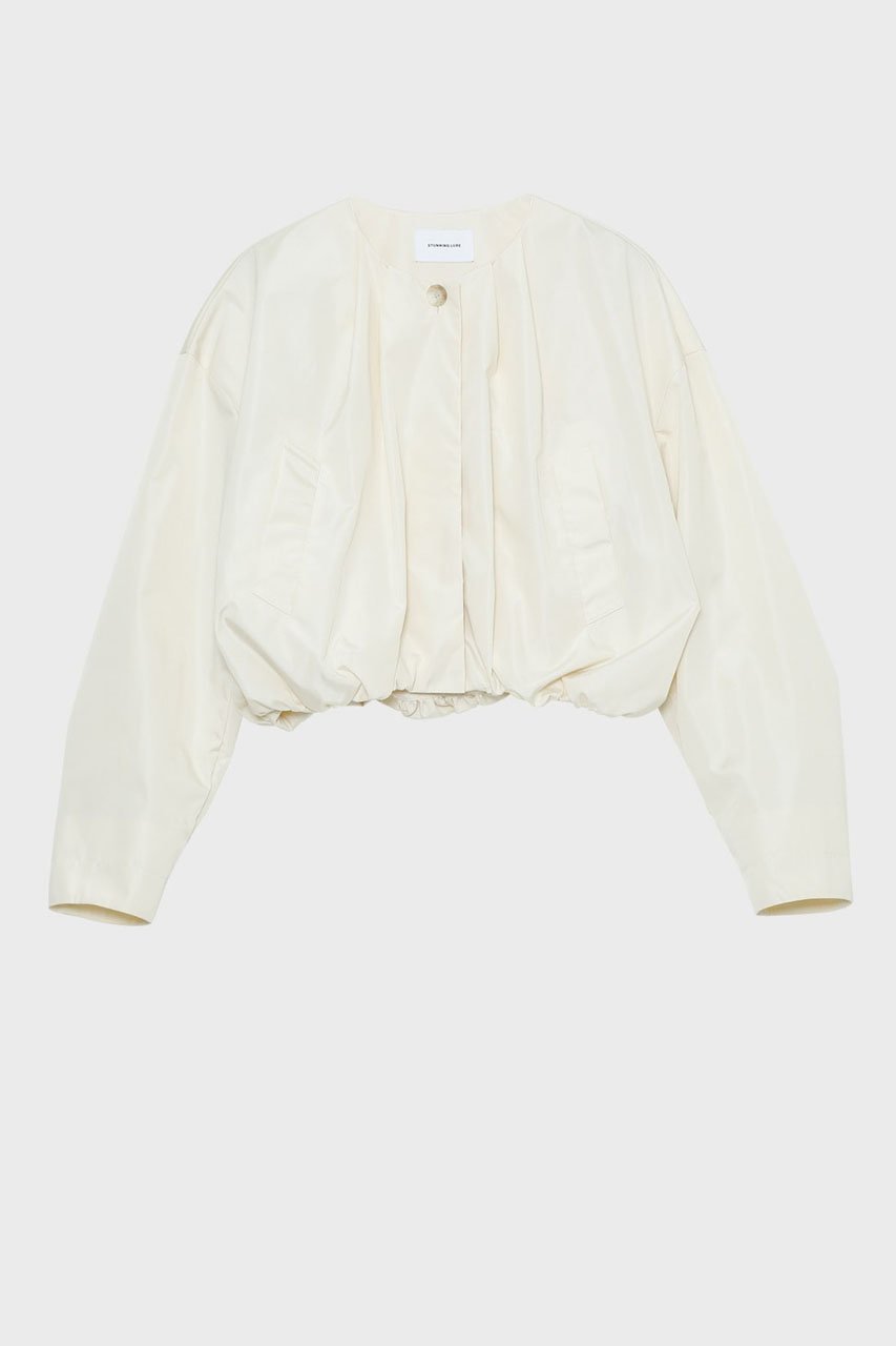 【スタニングルアー/STUNNING LURE】のrショートボリュームブルゾン インテリア・キッズ・メンズ・レディースファッション・服の通販 founy(ファニー) 　ファッション　Fashion　レディースファッション　Fashion for Women　アウター　Coat / Outerwear Collection　レディースジャケット・軽アウター　Jackets　ブルゾンジャケット・スポーティアウター　Blouson Jackets　2026年　2026　ギャザー　Gathered, Ruffled　ジャケット　Jacket, Outerwear　フォルム　Silhouette, Form　ブルゾン　Blouson, Bomber Jacket　メッシュ　Mesh, Net Fabric　エレガント 上品　Elegant　夏　Summer　春　Spring　S/S・春夏　SS, Spring/Summer, Warm Season　軽量　Lightweight, Ultra Light　オフホワイト|ID: prp329100004845471 ipo3291000000035335027