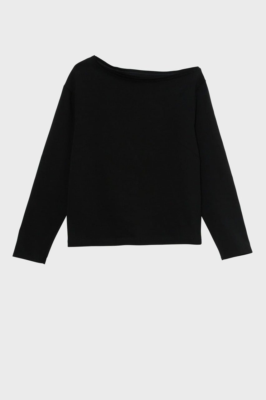 【スタニングルアー/STUNNING LURE】のオフショルダープルオーバー インテリア・キッズ・メンズ・レディースファッション・服の通販 founy(ファニー) 　ファッション　Fashion　レディースファッション　Fashion for Women　トップス・カットソー　Cut & Sew Tops　シャツ・ブラウス・オフィスカジュアル　Elegant Blouses & Button-Ups　ロングTシャツ・Tシャツ　Longline T-Shirts & Tees　カジュアルプルオーバー・ニットトップス　Pullovers & Knit Tops / Casual Pullovers　カットソー・ベーシックTシャツ　Cut-and-Sewn Tops / Stretch Tees & Basics　なめらか　Smooth, Silky Texture　シンプル　Simple, Minimal　スリーブ　Sleeve, Long Sleeve / Short Sleeve　ロング　Long, Long-Length　エレガント 上品　Elegant　ブラック|ID: prp329100004845474 ipo3291000000036232945