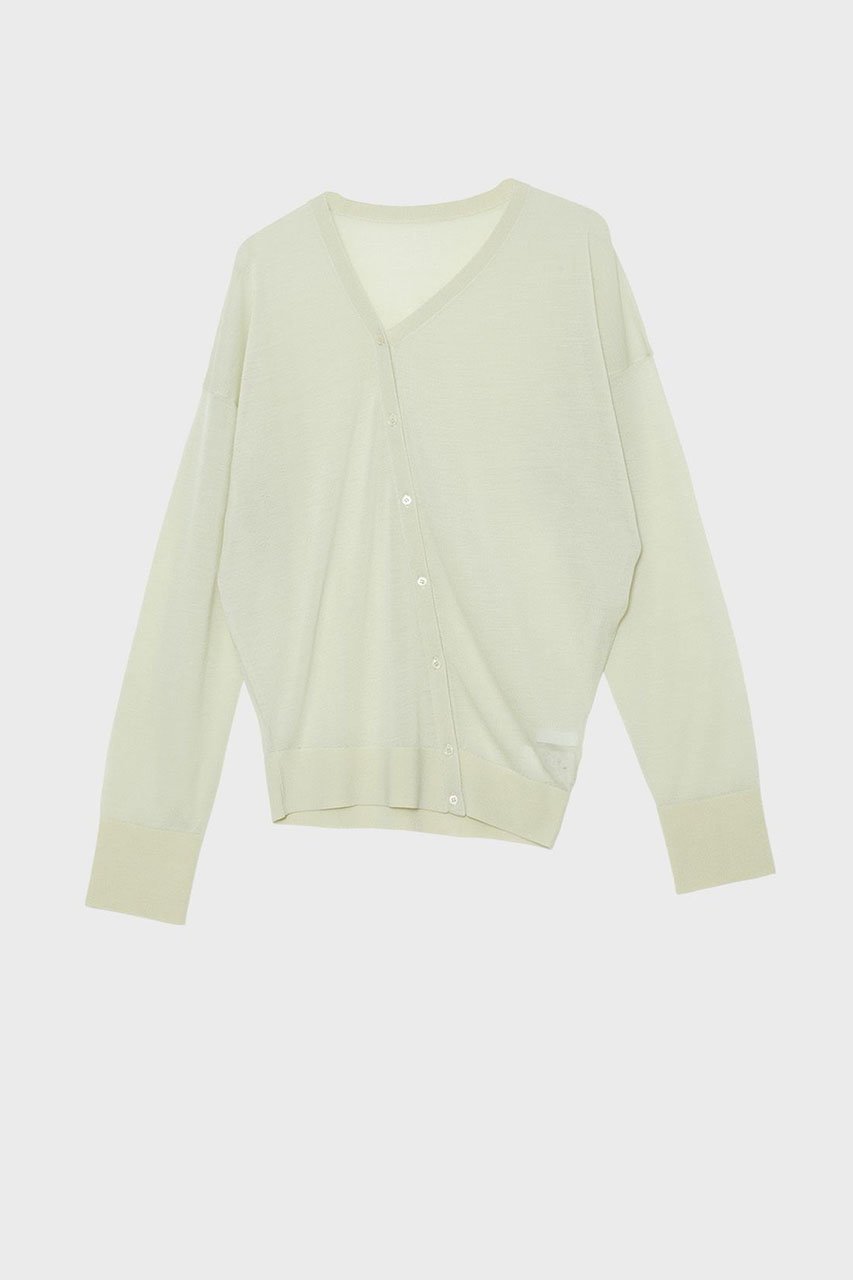 【スタニングルアー/STUNNING LURE】のrウールシルクカーディガン インテリア・キッズ・メンズ・レディースファッション・服の通販 founy(ファニー) 　ファッション　Fashion　レディースファッション　Fashion for Women　トップス・カットソー　Cut & Sew Tops　ニット　Knit Tops & Sweaters　カーディガン・羽織り　Layered Style Cardigans　イレギュラー　Irregular Design　カーディガン　Cardigan, Knitwear　シアー　Sheer, See-Through　シルク　Silk, 100% Silk　ツイスト　Tweed, Tweed Fabric　ドレープ　Drape, Draping Fabric　モダン　Modern, Contemporary　エレガント 上品　Elegant　ライトイエロー|ID: prp329100004845476 ipo3291000000036214542