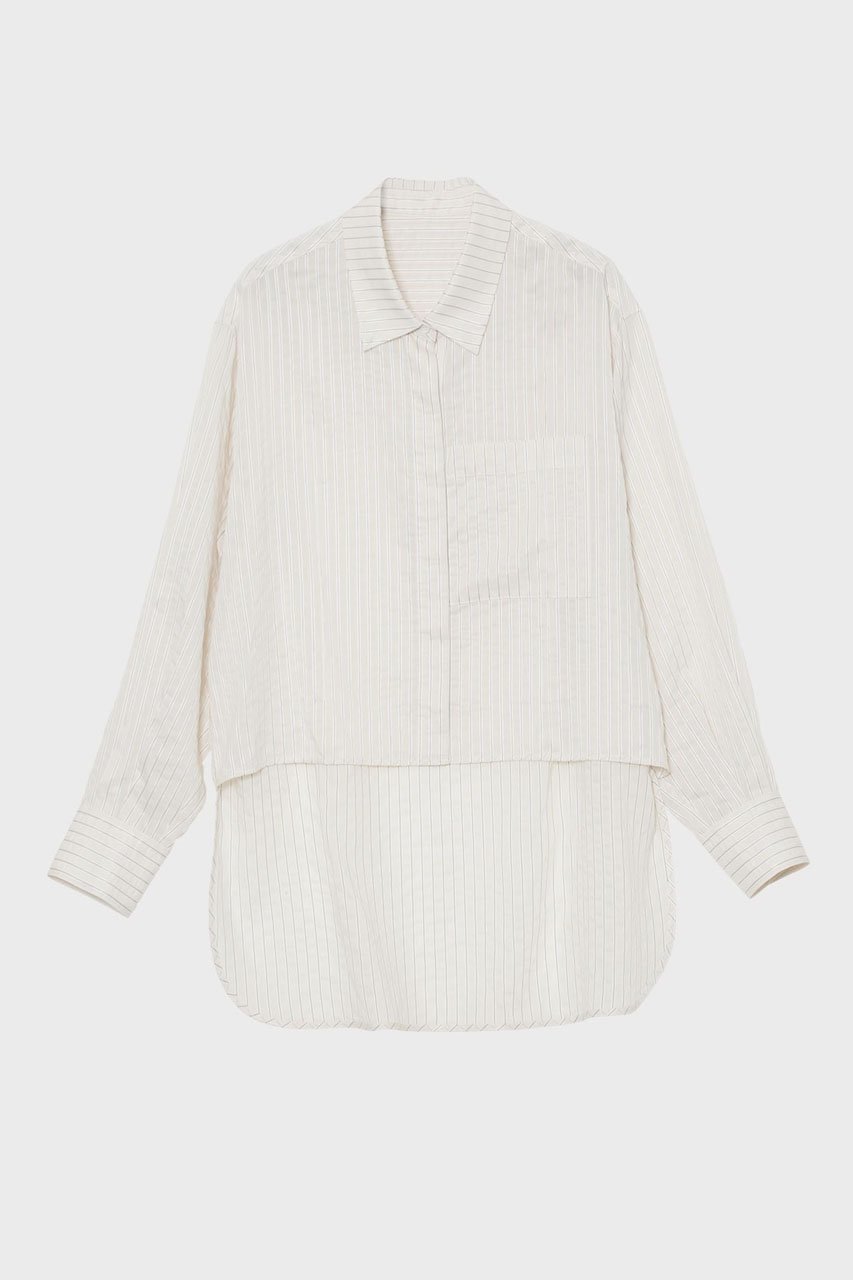 【スタニングルアー/STUNNING LURE】の【3/4 11:00販売開始】ストライプシャツ 人気、トレンドファッション・服の通販 founy(ファニー) 　ファッション　Fashion　レディースファッション　Fashion for Women　トップス・カットソー　Cut & Sew Tops　シャツ・ブラウス・オフィスカジュアル　Elegant Blouses & Button-Ups　2026年　2026　なめらか　Smooth, Silky Texture　シンプル　Simple, Minimal　ストライプ　Stripe, Striped Pattern　スリーブ　Sleeve, Long Sleeve / Short Sleeve　ハイネック　High Neck, Mock Neck　バランス　Balance, Style Balance　フロント　Front, Front Design　モダン　Modern, Contemporary　ロング　Long, Long-Length　ワイド　Wide, Wide Fit　エレガント 上品　Elegant　夏　Summer　春　Spring　S/S・春夏　SS, Spring/Summer, Warm Season　 other-1|ID: prp329100004845478 ipo3291000000036145485