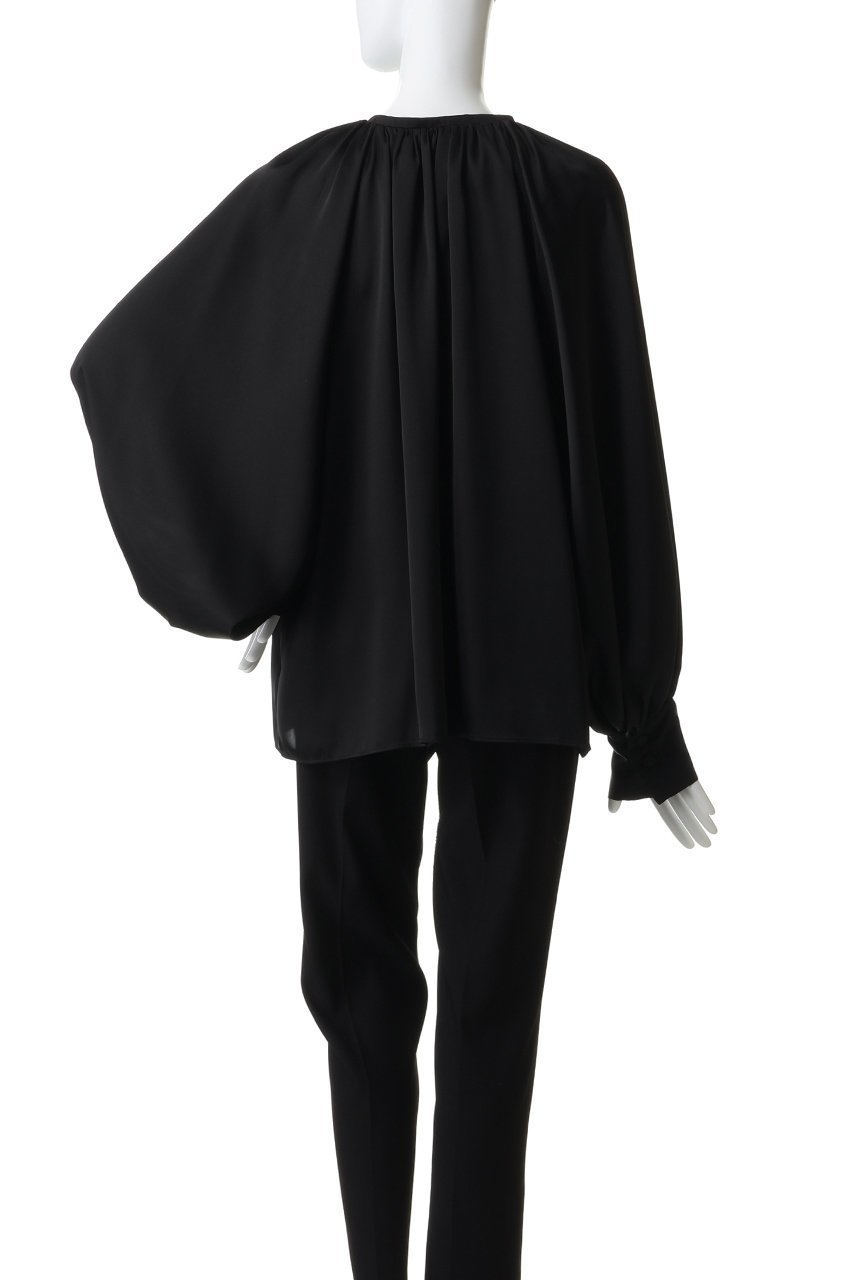 【ハー/HER.】のギャザーサテンブラウス 人気、トレンドファッション・服の通販 founy(ファニー) 　ファッション　Fashion　レディースファッション　Fashion for Women　トップス・カットソー　Cut & Sew Tops　シャツ・ブラウス・オフィスカジュアル　Elegant Blouses & Button-Ups　サテン　Satin, Glossy Fabric　スリーブ　Sleeve, Long Sleeve / Short Sleeve　フロント　Front, Front Design　ロング　Long, Long-Length　エレガント 上品　Elegant　other-4|ID: prp329100004845484 ipo3291000000036209212