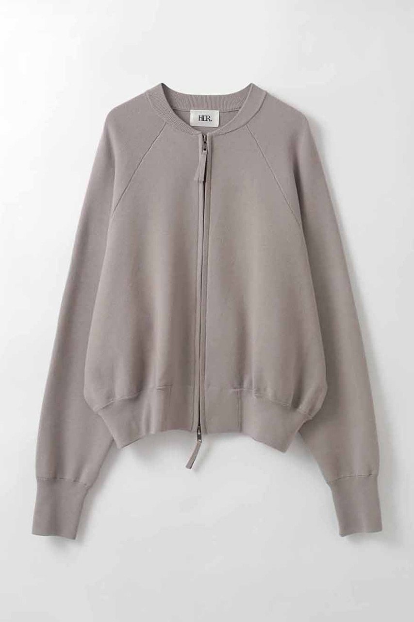 【ハー/HER.】の【1/29 12:00販売開始】ニットジップアップブルゾン インテリア・キッズ・メンズ・レディースファッション・服の通販 founy(ファニー) 　ファッション　Fashion　レディースファッション　Fashion for Women　アウター　Coat / Outerwear Collection　レディースジャケット・軽アウター　Jackets　ブルゾンジャケット・スポーティアウター　Blouson Jackets　サテン　Satin, Glossy Fabric　ジャケット　Jacket, Outerwear　ブルゾン　Blouson, Bomber Jacket　ボトム　Bottoms, Lower Wear　リラックス　Relax, Relaxed Fit　新作・新入荷　New Arrivals / New In　ベージュ|ID: prp329100004845487 ipo3291000000035335146