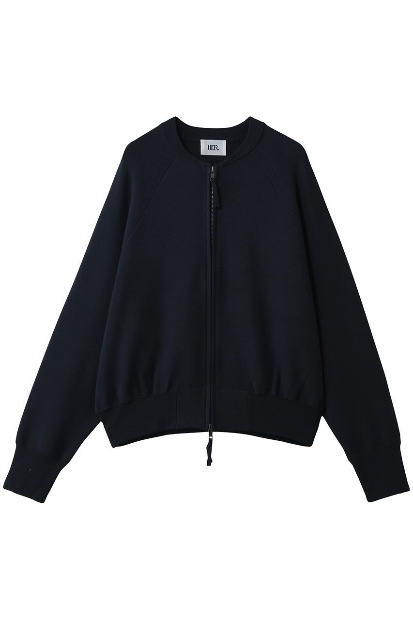【ハー/HER.】のニットジップアップブルゾン インテリア・キッズ・メンズ・レディースファッション・服の通販 founy(ファニー) 　ファッション　Fashion　レディースファッション　Fashion for Women　アウター　Coat / Outerwear Collection　レディースジャケット・軽アウター　Jackets　ブルゾンジャケット・スポーティアウター　Blouson Jackets　サテン　Satin, Glossy Fabric　ジャケット　Jacket, Outerwear　ブルゾン　Blouson, Bomber Jacket　ボトム　Bottoms, Lower Wear　リラックス　Relax, Relaxed Fit　ネイビー|ID: prp329100004845487 ipo3291000000035851794