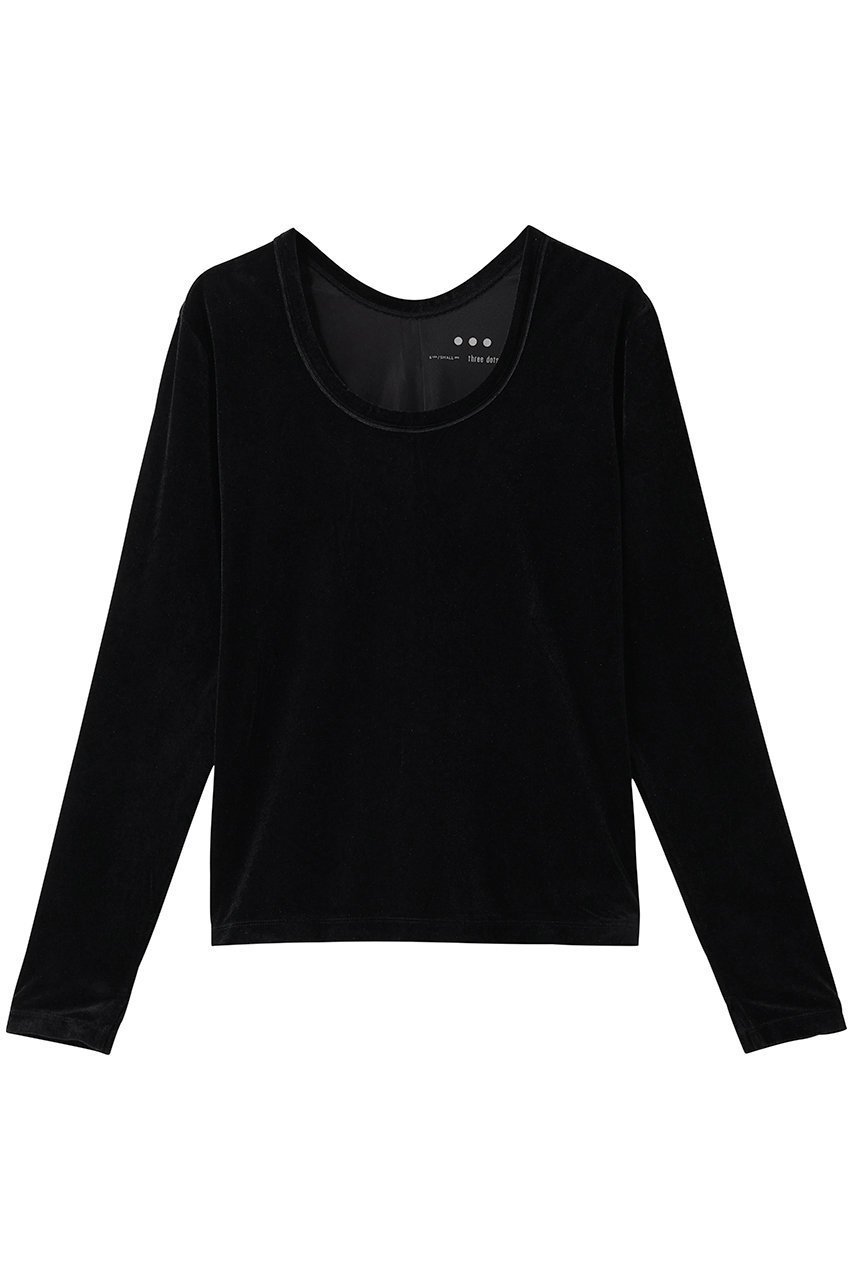 【スリー ドッツ/three dots】のシアーベロア 長袖Tシャツ 人気、トレンドファッション・服の通販 founy(ファニー) 　ファッション　Fashion　レディースファッション　Fashion for Women　トップス・カットソー　Cut & Sew Tops　シャツ・ブラウス・オフィスカジュアル　Elegant Blouses & Button-Ups　ロングTシャツ・Tシャツ　Longline T-Shirts & Tees　カットソー・ベーシックTシャツ　Cut-and-Sewn Tops / Stretch Tees & Basics　ベロアトップス　Velour Tops / Velvet-Look Items　2026年　2026　おすすめ　Recommended / Our Picks　コンパクト　Compact, Small Size　シンプル　Simple, Minimal　スリット　Slit, Slit Detail　スリーブ　Sleeve, Long Sleeve / Short Sleeve　ベロア　Velour, Soft Velvet　ロング　Long, Long-Length　夏　Summer　春　Spring　S/S・春夏　SS, Spring/Summer, Warm Season　長袖　Long Sleeve, Full Sleeve　 other-1|ID: prp329100004845502 ipo3291000000035335260