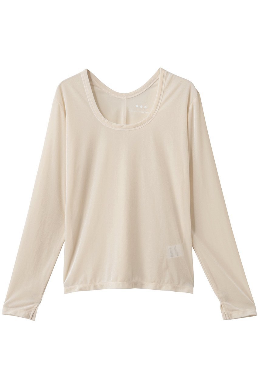 【スリー ドッツ/three dots】のシアーベロア 長袖Tシャツ インテリア・キッズ・メンズ・レディースファッション・服の通販 founy(ファニー) 　ファッション　Fashion　レディースファッション　Fashion for Women　トップス・カットソー　Cut & Sew Tops　シャツ・ブラウス・オフィスカジュアル　Elegant Blouses & Button-Ups　ロングTシャツ・Tシャツ　Longline T-Shirts & Tees　カットソー・ベーシックTシャツ　Cut-and-Sewn Tops / Stretch Tees & Basics　ベロアトップス　Velour Tops / Velvet-Look Items　2026年　2026　おすすめ　Recommended / Our Picks　コンパクト　Compact, Small Size　シンプル　Simple, Minimal　スリット　Slit, Slit Detail　スリーブ　Sleeve, Long Sleeve / Short Sleeve　ベロア　Velour, Soft Velvet　ロング　Long, Long-Length　夏　Summer　春　Spring　S/S・春夏　SS, Spring/Summer, Warm Season　長袖　Long Sleeve, Full Sleeve　エクリュ|ID: prp329100004845502 ipo3291000000035335262