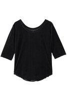 【スリー ドッツ/three dots】のシアーベロア ダブルオープンネックTシャツ 人気、トレンドファッション・服の通販 founy(ファニー) ファッション Fashion レディースファッション Fashion for Women トップス・カットソー Cut & Sew Tops シャツ・ブラウス・オフィスカジュアル Elegant Blouses & Button-Ups ロングTシャツ・Tシャツ Longline T-Shirts & Tees カットソー・ベーシックTシャツ Cut-and-Sewn Tops / Stretch Tees & Basics ベロアトップス Velour Tops / Velvet-Look Items 2026年 2026 おすすめ Recommended / Our Picks インナー Innerwear シアー Sheer, See-Through ショート Short, Short Length ジャケット Jacket, Outerwear スリーブ Sleeve, Long Sleeve / Short Sleeve トレンド Trend, Trending Now バランス Balance, Style Balance フィット Fit, Slim Fit ベロア Velour, Soft Velvet 夏 Summer 春 Spring S/S・春夏 SS, Spring/Summer, Warm Season |ID:prp329100004845503