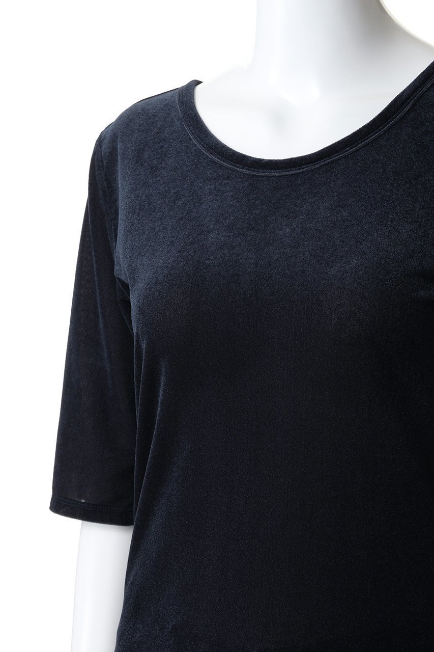 【スリー ドッツ/three dots】のシアーベロア ダブルオープンネックTシャツ 人気、トレンドファッション・服の通販 founy(ファニー) 　ファッション　Fashion　レディースファッション　Fashion for Women　トップス・カットソー　Cut & Sew Tops　シャツ・ブラウス・オフィスカジュアル　Elegant Blouses & Button-Ups　ロングTシャツ・Tシャツ　Longline T-Shirts & Tees　カットソー・ベーシックTシャツ　Cut-and-Sewn Tops / Stretch Tees & Basics　ベロアトップス　Velour Tops / Velvet-Look Items　2026年　2026　おすすめ　Recommended / Our Picks　インナー　Innerwear　シアー　Sheer, See-Through　ショート　Short, Short Length　ジャケット　Jacket, Outerwear　スリーブ　Sleeve, Long Sleeve / Short Sleeve　トレンド　Trend, Trending Now　バランス　Balance, Style Balance　フィット　Fit, Slim Fit　ベロア　Velour, Soft Velvet　夏　Summer　春　Spring　S/S・春夏　SS, Spring/Summer, Warm Season　other-5|ID: prp329100004845503 ipo3291000000035335277