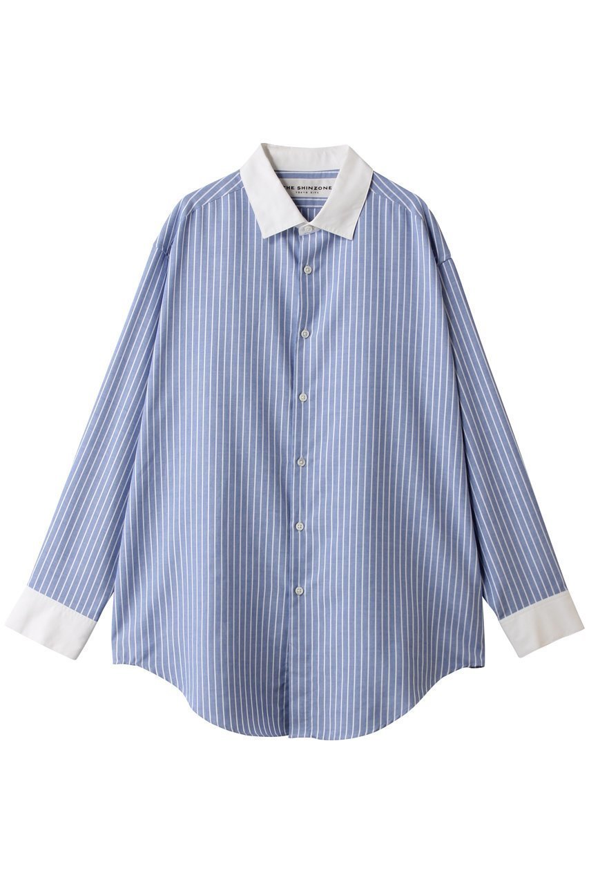 【シンゾーン/Shinzone】のクレリックシャツ インテリア・キッズ・メンズ・レディースファッション・服の通販 founy(ファニー) 　ファッション　Fashion　レディースファッション　Fashion for Women　トップス・カットソー　Cut & Sew Tops　シャツ・ブラウス・オフィスカジュアル　Elegant Blouses & Button-Ups　2026年　2026　オックス　Oxford Fabric　カフス　Cuff Design　ストライプ　Stripe, Striped Pattern　スリーブ　Sleeve, Long Sleeve / Short Sleeve　ビジネス 仕事 通勤　Business / Work / Commuting　ロング　Long, Long-Length　エレガント 上品　Elegant　夏　Summer　春　Spring　S/S・春夏　SS, Spring/Summer, Warm Season　ブルー|ID: prp329100004846181 ipo3291000000035718514