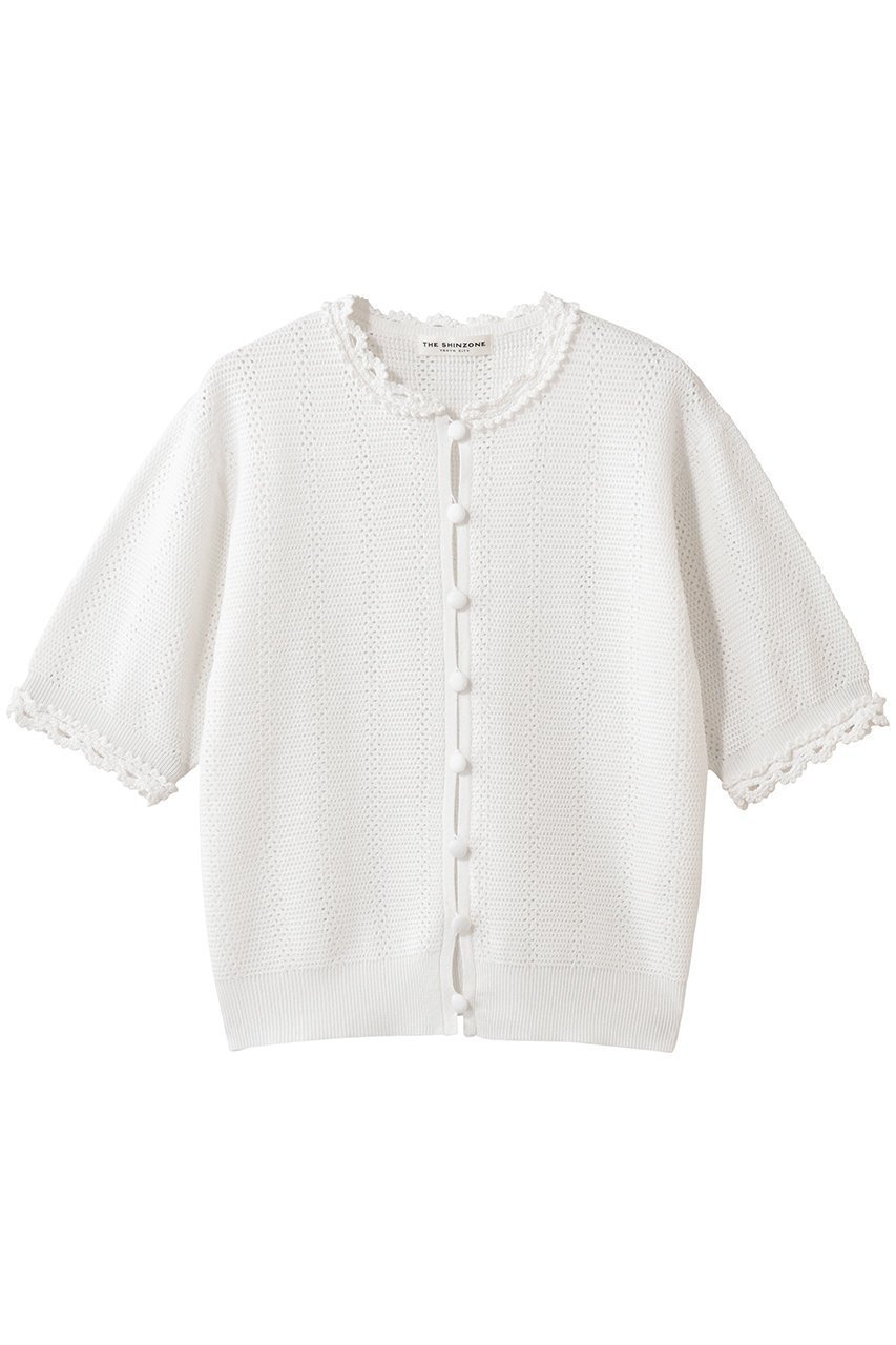 【シンゾーン/Shinzone】のメッシュレースニットカーディガン 人気、トレンドファッション・服の通販 founy(ファニー) 　ファッション　Fashion　レディースファッション　Fashion for Women　トップス・カットソー　Cut & Sew Tops　ニット　Knit Tops & Sweaters　カーディガン・羽織り　Layered Style Cardigans　2026年　2026　かぎ針　Crochet　カーディガン　Cardigan, Knitwear　コンパクト　Compact, Small Size　フォルム　Silhouette, Form　モチーフ　Motif, Design Theme　レース　Lace, Lace Fabric　半袖　Short Sleeve, Half Sleeve　夏　Summer　手編み　Hand-Knitted, Handmade Knit　春　Spring　S/S・春夏　SS, Spring/Summer, Warm Season　羽織　Haori, Light Jacket　 other-1|ID: prp329100004846186 ipo3291000000035354841