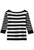 【ボーダーズ アット バルコニー/BORDERS at BALCONY】のボートネックニット ホワイト×ブラック|ID: prp329100004846345 ipo3291000000035364232