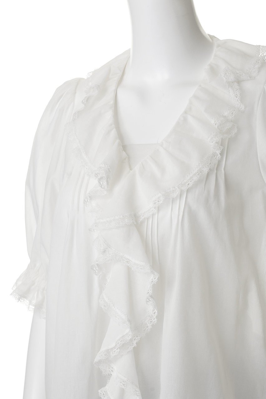 【ビリティス ディセッタン/Bilitis dix-sept ans】のラッフルフリルブラウス 人気、トレンドファッション・服の通販 founy(ファニー) 　ファッション　Fashion　レディースファッション　Fashion for Women　トップス・カットソー　Cut & Sew Tops　シャツ・ブラウス・オフィスカジュアル　Elegant Blouses & Button-Ups　2026年　2026　エレガント 上品　Elegant　ショート　Short, Short Length　スリーブ　Sleeve, Long Sleeve / Short Sleeve　デニム　Denim, Jeans Material　フレア　Flare, Flared　ラッフル　Ruffle, Frill　夏　Summer　春　Spring　S/S・春夏　SS, Spring/Summer, Warm Season　other-5|ID: prp329100004846348 ipo3291000000036230925