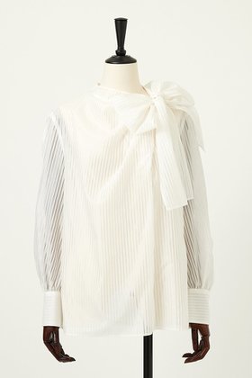 【オーヴィル/EAUVIRE】 ストライプボウタイブラウス人気、トレンドファッション・服の通販 founy(ファニー) ファッション Fashion レディースファッション Fashion for Women トップス・カットソー Cut & Sew Tops シャツ・ブラウス・オフィスカジュアル Elegant Blouses & Button-Ups 2026年 2026 アシンメトリー Asymmetrical Style キュプラ Cupro, Eco Fabric ジャケット Jacket, Outerwear ストライプ Stripe, Striped Pattern スリーブ Sleeve, Long Sleeve / Short Sleeve ドレープ Drape, Draping Fabric ロング Long, Long-Length エレガント 上品 Elegant 夏 Summer 日本製 Made In Japan 春 Spring S/S・春夏 SS, Spring/Summer, Warm Season |ID:prp329100004846350