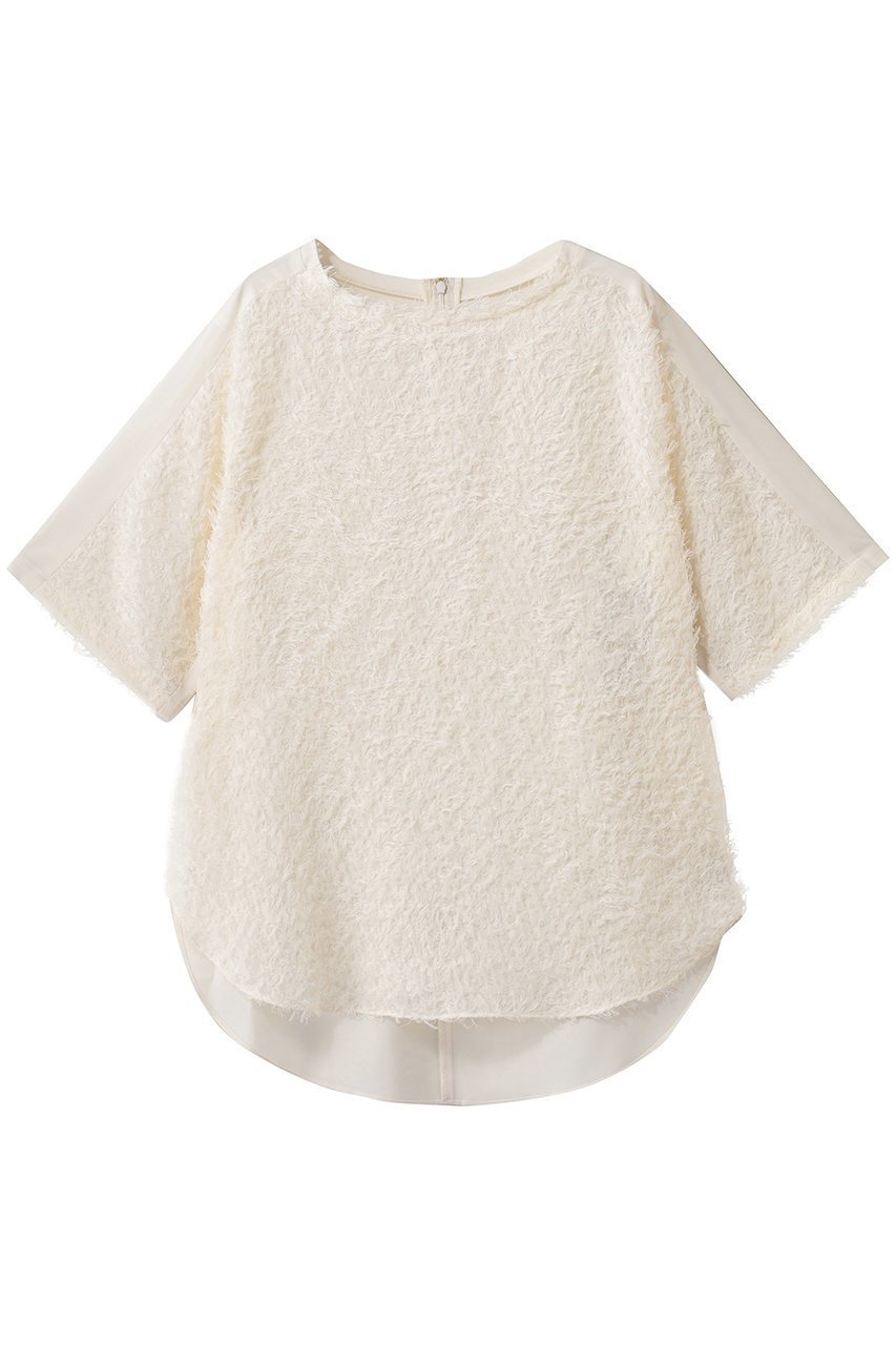 【ルームエイト/Room no.8】の【Room no.8 BLACK】シアー カットジャカード ハーフスリーブ トップス インテリア・キッズ・メンズ・レディースファッション・服の通販 founy(ファニー) ファッション Fashion レディースファッション Fashion for Women トップス・カットソー Cut & Sew Tops シャツ・ブラウス・オフィスカジュアル Elegant Blouses & Button-Ups 2026年 2026 シアー Sheer, See-Through ショート Short, Short Length シンプル Simple, Minimal ジャカード/ジャガード Jacquard, Woven Pattern スリット Slit, Slit Detail スリーブ Sleeve, Long Sleeve / Short Sleeve ハーフ Half, Half-Length ボトム Bottoms, Lower Wear モダン Modern, Contemporary 夏 Summer 春 Spring S/S・春夏 SS, Spring/Summer, Warm Season クリーム|ID: prp329100004846359 ipo3291000000035364363