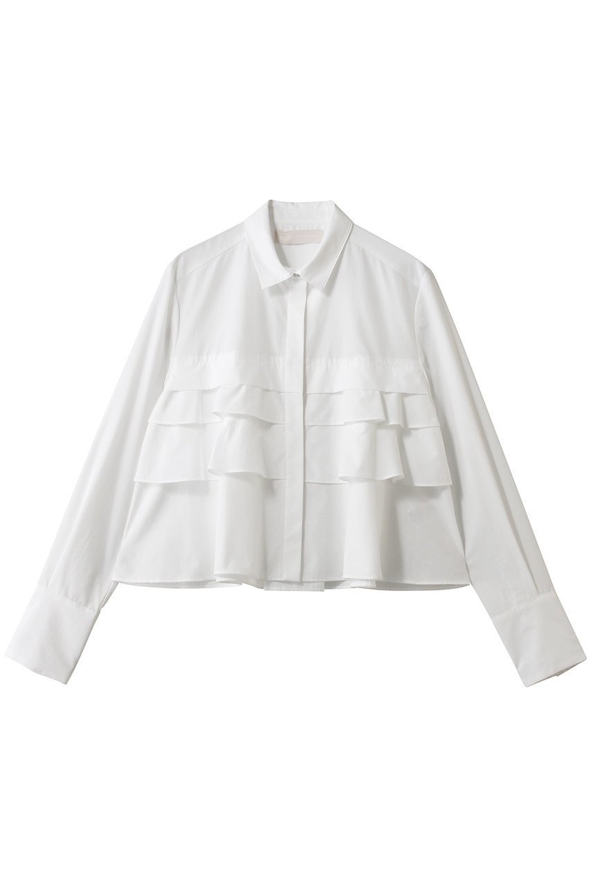 【マリリンムーン/MARILYN MOON】のレイヤードラッフルブラウス インテリア・キッズ・メンズ・レディースファッション・服の通販 founy(ファニー) 　ファッション　Fashion　レディースファッション　Fashion for Women　トップス・カットソー　Cut & Sew Tops　シャツ・ブラウス・オフィスカジュアル　Elegant Blouses & Button-Ups　2026年　2026　おすすめ　Recommended / Our Picks　カフス　Cuff Design　クロップド　Cropped, Short Length　コンパクト　Compact, Small Size　スリーブ　Sleeve, Long Sleeve / Short Sleeve　フリル　Frill, Ruffle　フレア　Flare, Flared　ラッフル　Ruffle, Frill　ロング　Long, Long-Length　人気　Popular, Best Seller　夏　Summer　春　Spring　S/S・春夏　SS, Spring/Summer, Warm Season　ホワイト|ID: prp329100004846365 ipo3291000000035364409