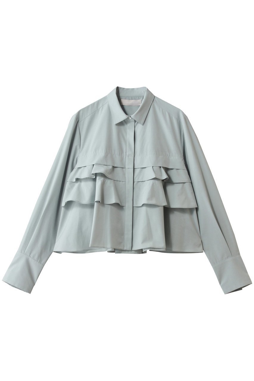 【マリリンムーン/MARILYN MOON】のレイヤードラッフルブラウス インテリア・キッズ・メンズ・レディースファッション・服の通販 founy(ファニー) 　ファッション　Fashion　レディースファッション　Fashion for Women　トップス・カットソー　Cut & Sew Tops　シャツ・ブラウス・オフィスカジュアル　Elegant Blouses & Button-Ups　2026年　2026　おすすめ　Recommended / Our Picks　カフス　Cuff Design　クロップド　Cropped, Short Length　コンパクト　Compact, Small Size　スリーブ　Sleeve, Long Sleeve / Short Sleeve　フリル　Frill, Ruffle　フレア　Flare, Flared　ラッフル　Ruffle, Frill　ロング　Long, Long-Length　人気　Popular, Best Seller　夏　Summer　春　Spring　S/S・春夏　SS, Spring/Summer, Warm Season　ミントグリーン|ID: prp329100004846365 ipo3291000000035364410