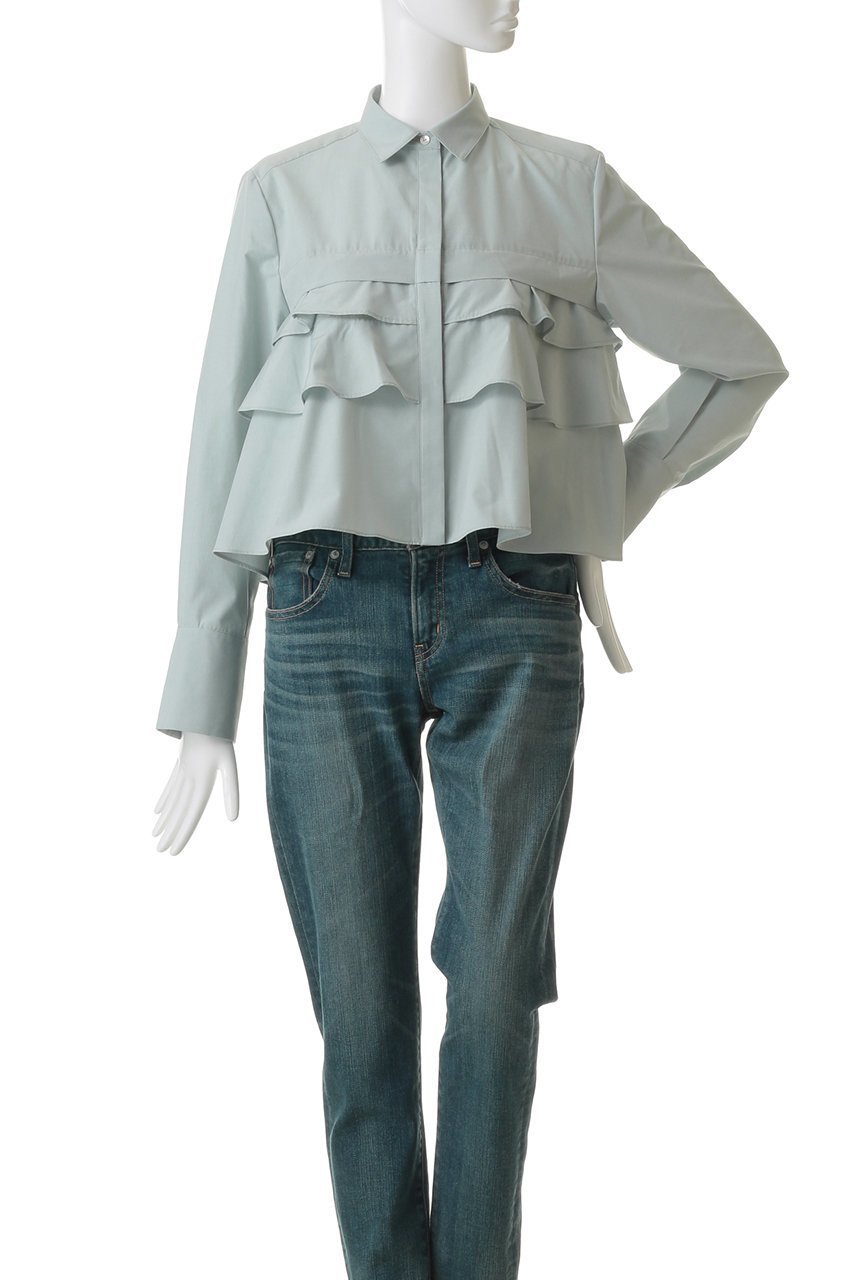 【マリリンムーン/MARILYN MOON】のレイヤードラッフルブラウス 人気、トレンドファッション・服の通販 founy(ファニー) 　ファッション　Fashion　レディースファッション　Fashion for Women　トップス・カットソー　Cut & Sew Tops　シャツ・ブラウス・オフィスカジュアル　Elegant Blouses & Button-Ups　2026年　2026　おすすめ　Recommended / Our Picks　カフス　Cuff Design　クロップド　Cropped, Short Length　コンパクト　Compact, Small Size　スリーブ　Sleeve, Long Sleeve / Short Sleeve　フリル　Frill, Ruffle　フレア　Flare, Flared　ラッフル　Ruffle, Frill　ロング　Long, Long-Length　人気　Popular, Best Seller　夏　Summer　春　Spring　S/S・春夏　SS, Spring/Summer, Warm Season　other-2|ID: prp329100004846365 ipo3291000000035364411