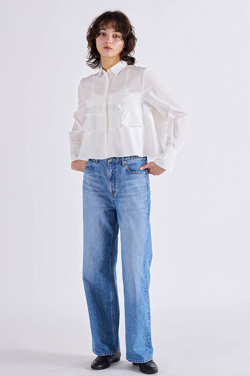 【マリリンムーン/MARILYN MOON】のレイヤードラッフルブラウス 人気、トレンドファッション・服の通販 founy(ファニー) 　ファッション　Fashion　レディースファッション　Fashion for Women　トップス・カットソー　Cut & Sew Tops　シャツ・ブラウス・オフィスカジュアル　Elegant Blouses & Button-Ups　2026年　2026　おすすめ　Recommended / Our Picks　カフス　Cuff Design　クロップド　Cropped, Short Length　コンパクト　Compact, Small Size　スリーブ　Sleeve, Long Sleeve / Short Sleeve　フリル　Frill, Ruffle　フレア　Flare, Flared　ラッフル　Ruffle, Frill　ロング　Long, Long-Length　人気　Popular, Best Seller　夏　Summer　春　Spring　S/S・春夏　SS, Spring/Summer, Warm Season　other-6|ID: prp329100004846365 ipo3291000000035364415