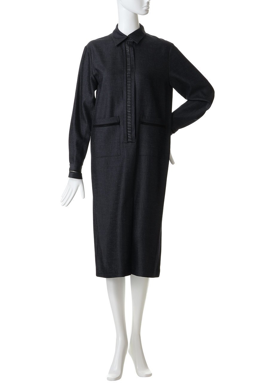 【ルームエイト/Room no.8】の【Room no.8 BLACK】TRIACETATE/TWILL COMBI LACE ドレス 人気、トレンドファッション・服の通販 founy(ファニー) 　ファッション　Fashion　レディースファッション　Fashion for Women　ワンピース　Dresses　フォーマル・パーティードレス・結婚式用ドレス　Elegant & Casual Dresses　チュニック　Tunic Tops & Dresses　2026年　2026　チュニック　Tunic, Long Top　ドレス　Dress, One-Piece　ポケット　Pocket, Pocket Detail　ロング　Long, Long-Length　エレガント 上品　Elegant　夏　Summer　春　Spring　S/S・春夏　SS, Spring/Summer, Warm Season　other-2|ID: prp329100004846378 ipo3291000000035364526