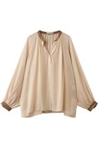 【ベイジ,/BEIGE,】のPAULINE / リネンヴィスコースフェイクレザー配色ブラウス Peach|ID: prp329100004847066 ipo3291000000036142765