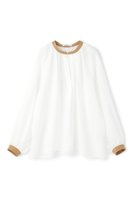 【ベイジ,/BEIGE,】のPAULINE / リネンヴィスコースフェイクレザー配色ブラウス 人気、トレンドファッション・服の通販 founy(ファニー) ファッション Fashion レディースファッション Fashion for Women トップス・カットソー Cut & Sew Tops シャツ・ブラウス・オフィスカジュアル Elegant Blouses & Button-Ups 2026年 2026 カフス Cuff Design ギャザー Gathered, Ruffled スリーブ Sleeve, Long Sleeve / Short Sleeve フェイクレザー Faux Leather, PU Leather ロング Long, Long-Length 夏 Summer 春 Spring S/S・春夏 SS, Spring/Summer, Warm Season 洗える Machine Washable |ID:prp329100004847067