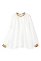 【ベイジ,/BEIGE,】のPAULINE / リネンヴィスコースフェイクレザー配色ブラウス 人気、トレンドファッション・服の通販 founy(ファニー) ファッション Fashion レディースファッション Fashion for Women トップス・カットソー Cut & Sew Tops シャツ・ブラウス・オフィスカジュアル Elegant Blouses & Button-Ups 2026年 2026 カフス Cuff Design ギャザー Gathered, Ruffled スリーブ Sleeve, Long Sleeve / Short Sleeve フェイクレザー Faux Leather, PU Leather ロング Long, Long-Length 夏 Summer 春 Spring S/S・春夏 SS, Spring/Summer, Warm Season 洗える Machine Washable thumbnail White|ID: prp329100004847067 ipo3291000000035397753