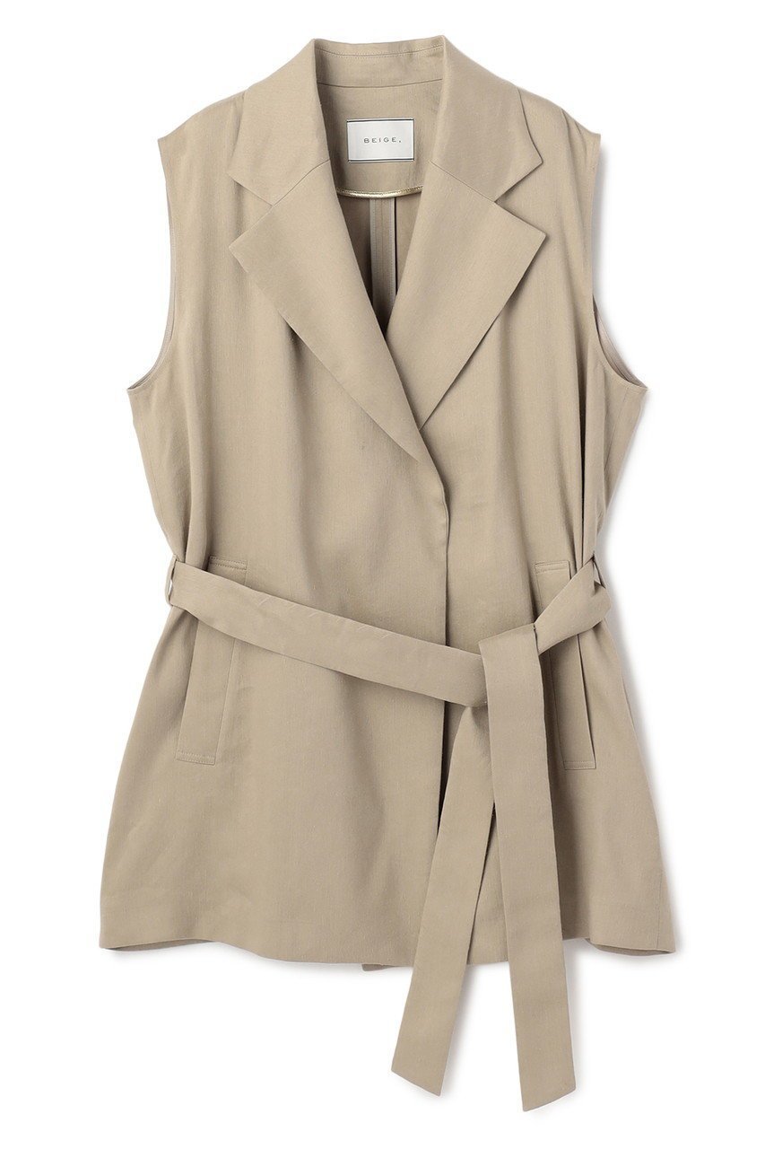 【ベイジ,/BEIGE,】のMICA / リネンブレンドベルト付きジレ 人気、トレンドファッション・服の通販 founy(ファニー) 　ファッション　Fashion　レディースファッション　Fashion for Women　アウター　Coat / Outerwear Collection　レディースジャケット・軽アウター　Jackets　ベルト&ウエストマーク　Belts & Waist Accessories　2026年　2026　オケージョン　Occasion Wear　カットソー　Cut and Sewn Top　シンプル　Simple, Minimal　ジャケット　Jacket, Outerwear　セットアップ　Set-Up, Coordinated Outfit　セレモニー　Ceremony　ベスト　Vest, Waistcoat　夏　Summer　春　Spring　S/S・春夏　SS, Spring/Summer, Warm Season　 other-1|ID: prp329100004847069 ipo3291000000035397761