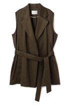 【ベイジ,/BEIGE,】のMICA / リネンブレンドベルト付きジレ Khaki|ID: prp329100004847069 ipo3291000000035397764