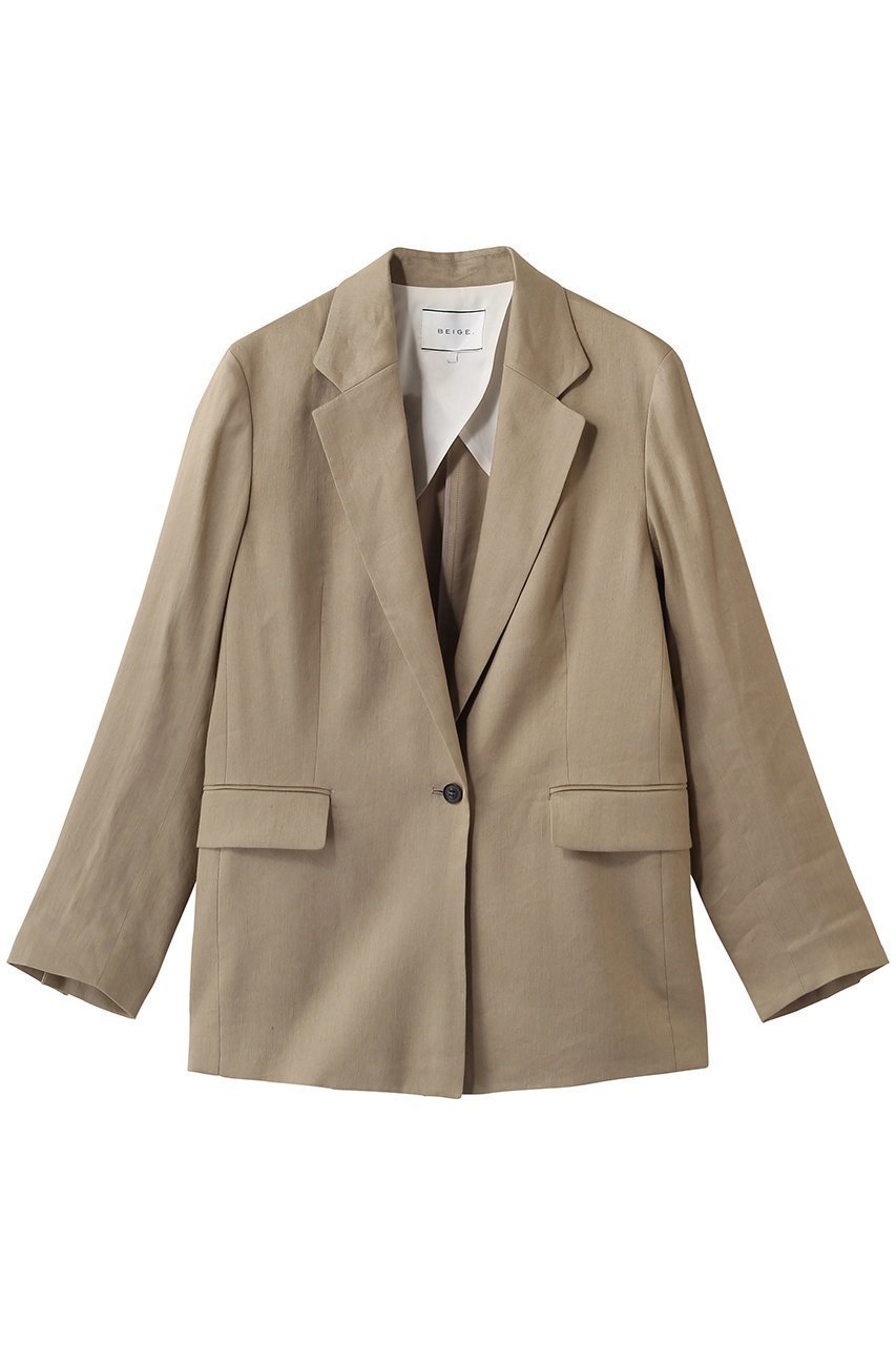 【ベイジ,/BEIGE,】のMICA / リネンブレンドテーラードジャケット インテリア・キッズ・メンズ・レディースファッション・服の通販 founy(ファニー) 　ファッション　Fashion　レディースファッション　Fashion for Women　アウター　Coat / Outerwear Collection　レディースジャケット・軽アウター　Jackets　テーラードジャケット / 通勤・きれいめスタイル　Tailored Jackets & Blazers　2026年　2026　ジャケット　Jacket, Outerwear　セットアップ　Set-Up, Coordinated Outfit　デニム　Denim, Jeans Material　バランス　Balance, Style Balance　夏　Summer　春　Spring　S/S・春夏　SS, Spring/Summer, Warm Season　L.Taupe|ID: prp329100004847072 ipo3291000000035638106