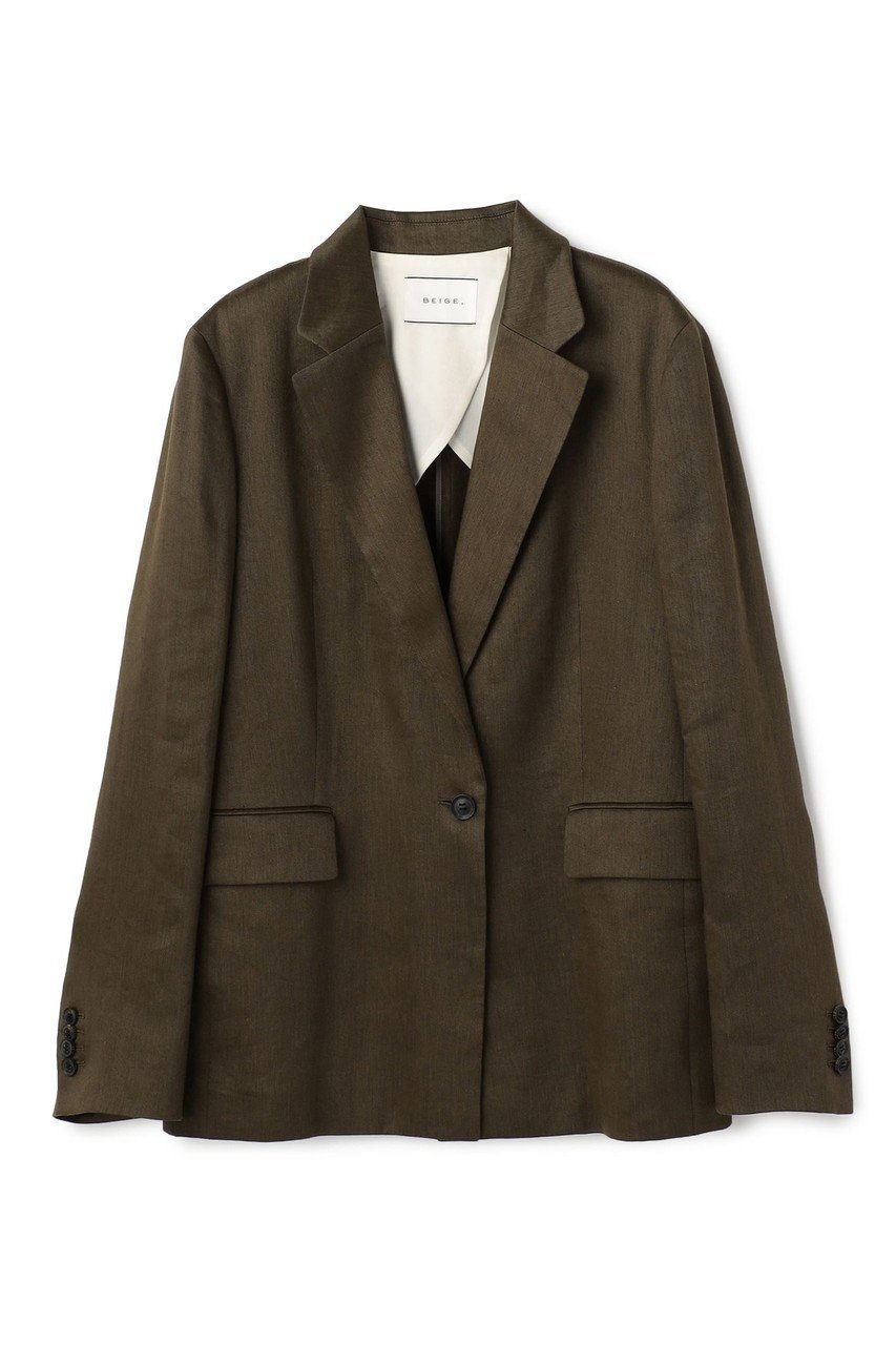 【ベイジ,/BEIGE,】のMICA / リネンブレンドテーラードジャケット インテリア・キッズ・メンズ・レディースファッション・服の通販 founy(ファニー) 　ファッション　Fashion　レディースファッション　Fashion for Women　アウター　Coat / Outerwear Collection　レディースジャケット・軽アウター　Jackets　テーラードジャケット / 通勤・きれいめスタイル　Tailored Jackets & Blazers　2026年　2026　ジャケット　Jacket, Outerwear　セットアップ　Set-Up, Coordinated Outfit　デニム　Denim, Jeans Material　バランス　Balance, Style Balance　夏　Summer　春　Spring　S/S・春夏　SS, Spring/Summer, Warm Season　Khaki|ID: prp329100004847073 ipo3291000000035397791